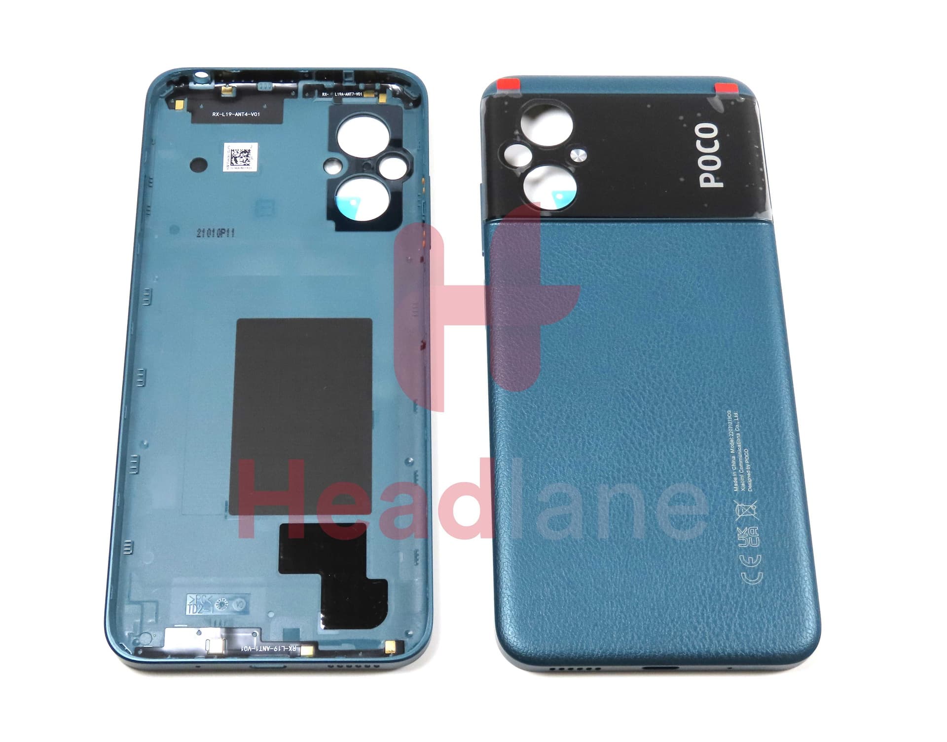 Xiaomi Poco M5 Back / Battery Cover - Cyan / Blue - 1610111000523A - Xiaomi Replacement Part
