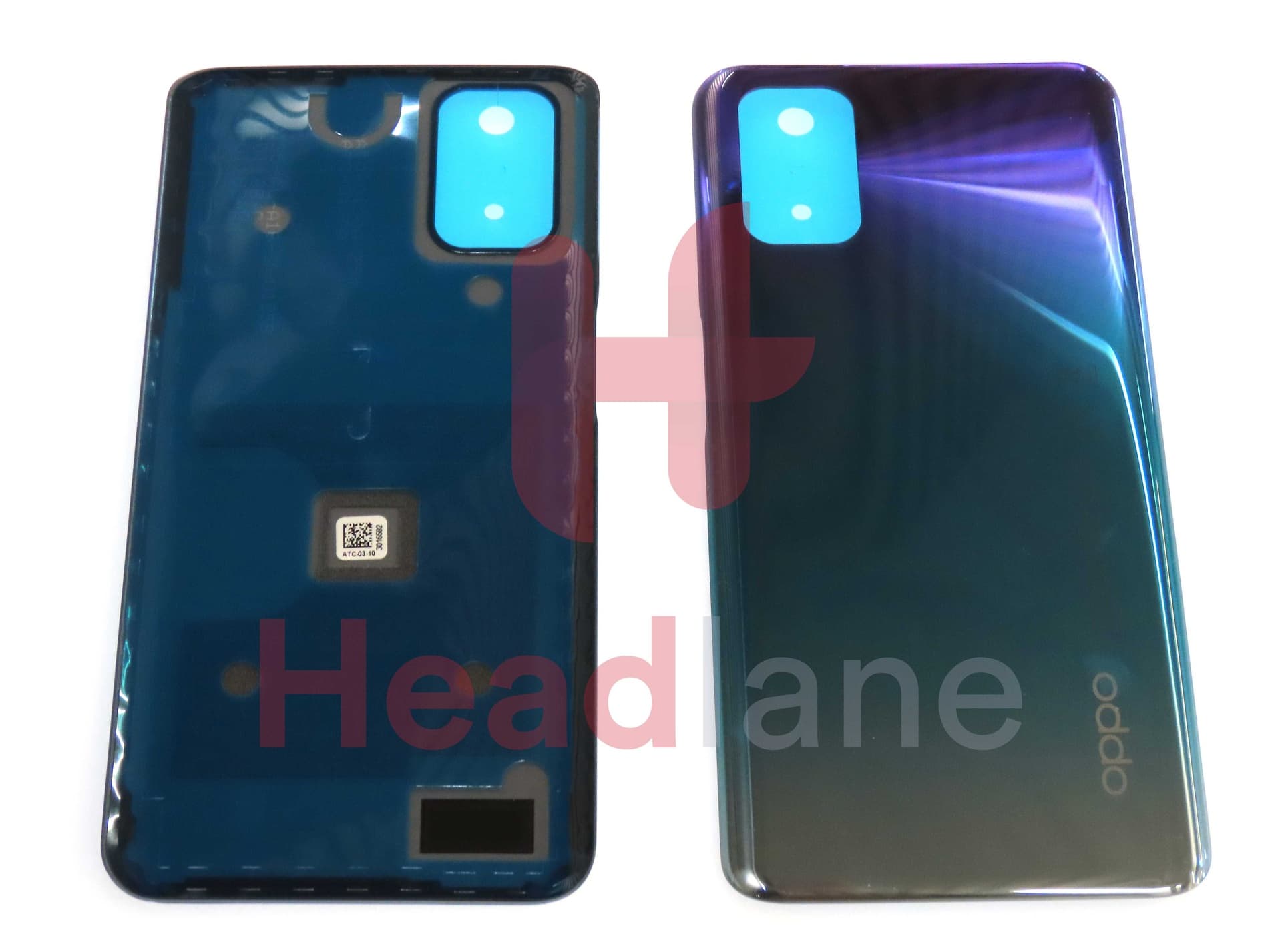 Oppo CPH2067 A72 Back / Battery Cover - Purple / Green - 3016582 - Oppo Replacement Part