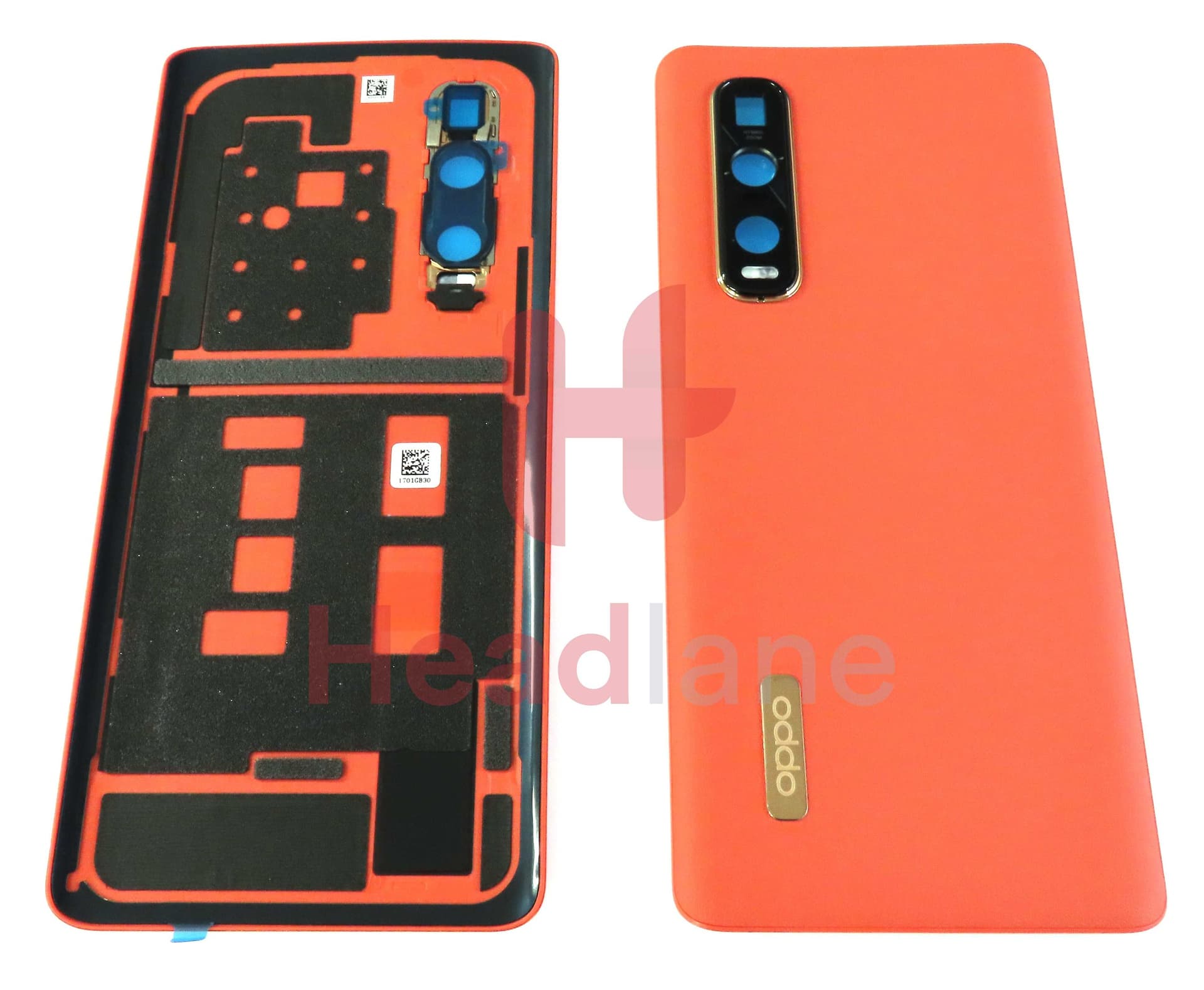 Oppo CPH2025 Find X2 Pro Back / Battery Cover - Orange - 4903806 - Oppo Replacement Part