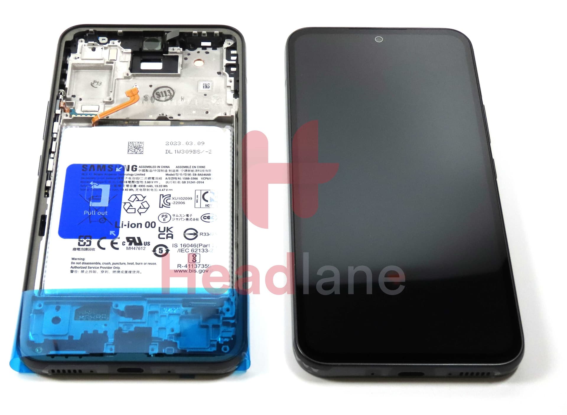 Samsung SM-A546 Galaxy A54 5G LCD Display / Screen + Touch + Battery - Black - GH82-31233A - Samsung Replacement Part