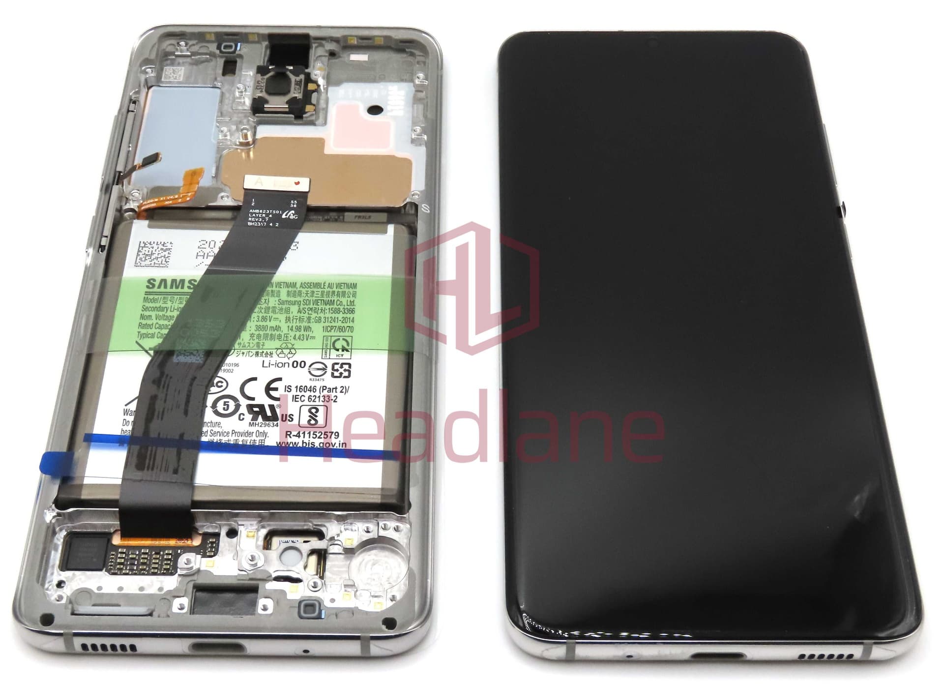 Samsung SM-G980 Galaxy S20 LCD Display / Screen + Touch + Battery - White (No Camera) - GH82-31410B