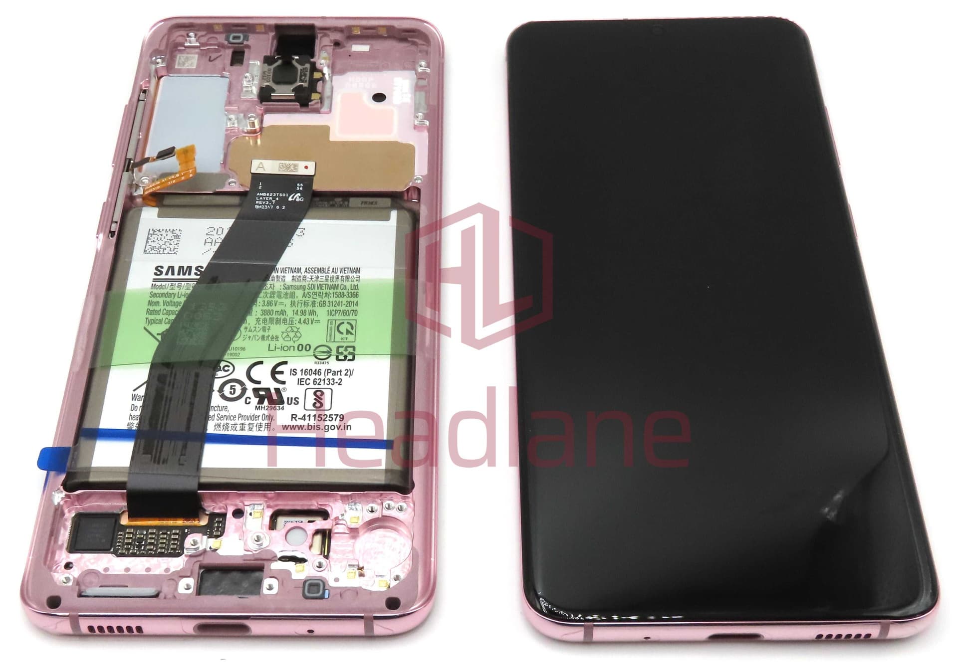 Samsung SM-G980 Galaxy S20 LCD Display / Screen + Touch + Battery - Pink (No Camera) - GH82-31410C