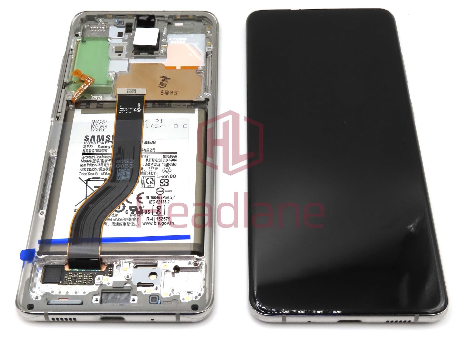 Samsung SM-G986 Galaxy S20+ / S20 Plus LCD Display / Screen + Touch - White + Battery (No Camera) - GH82-31430B