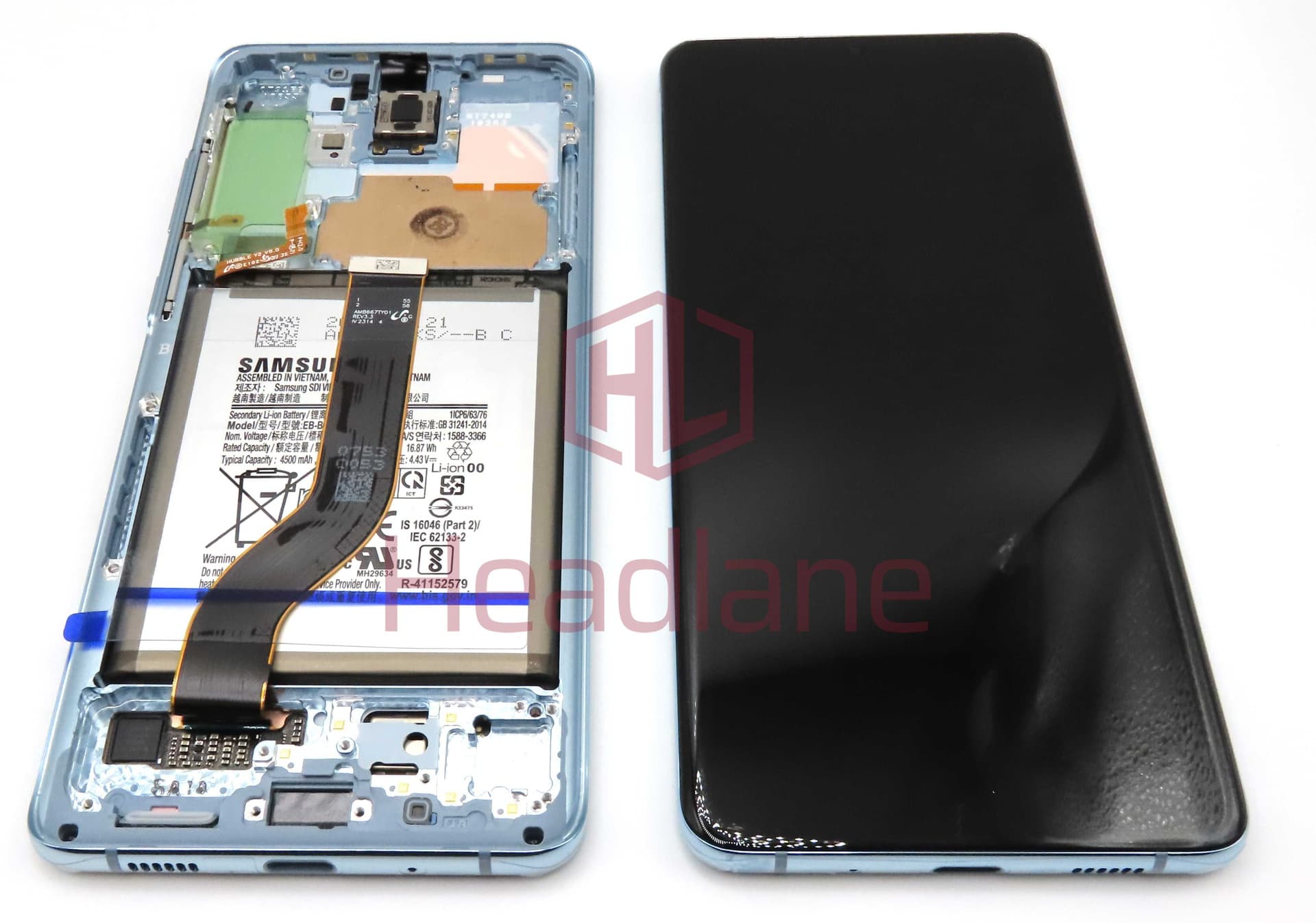 Samsung SM-G986 Galaxy S20+ / S20 Plus LCD Display / Screen + Touch + Battery - Cloud Blue (No Camera) - GH82-31430D