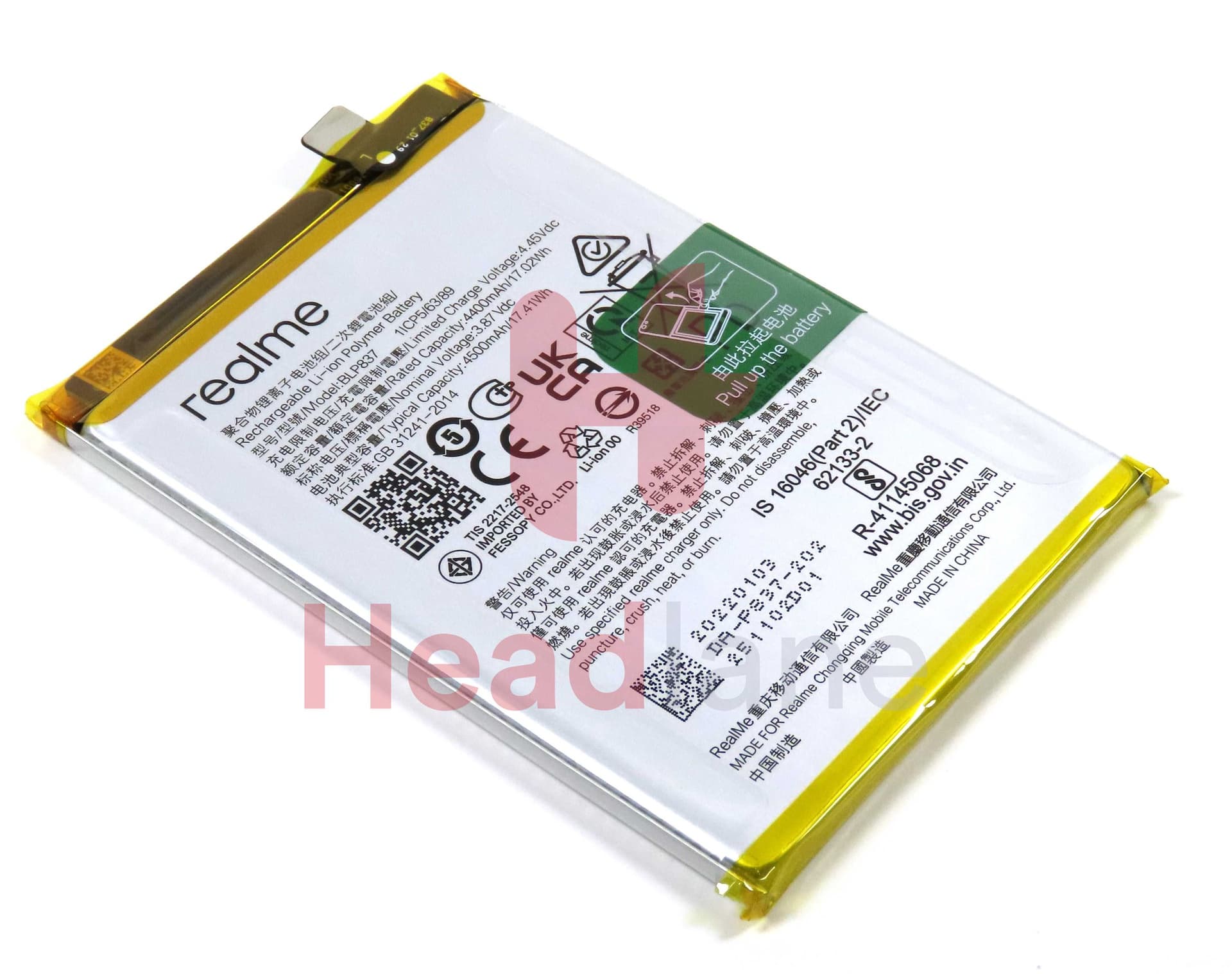 Realme RMX3393 9 Pro+ BLP837 4400mAh Internal Battery - 4909547 - Realme Replacement Part