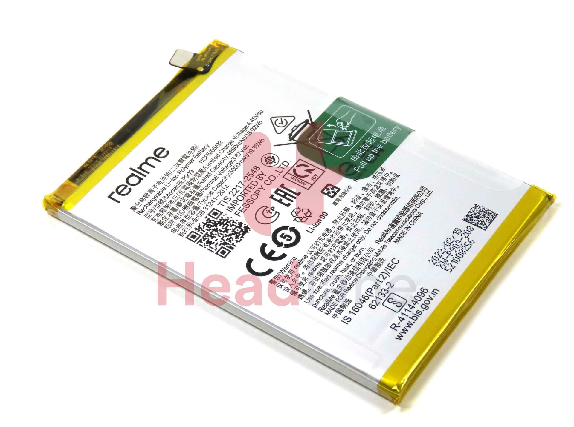 Realme RMX3474 9 5G BLP909 4890mAh Internal Battery - 4909848 - Realme Replacement Part