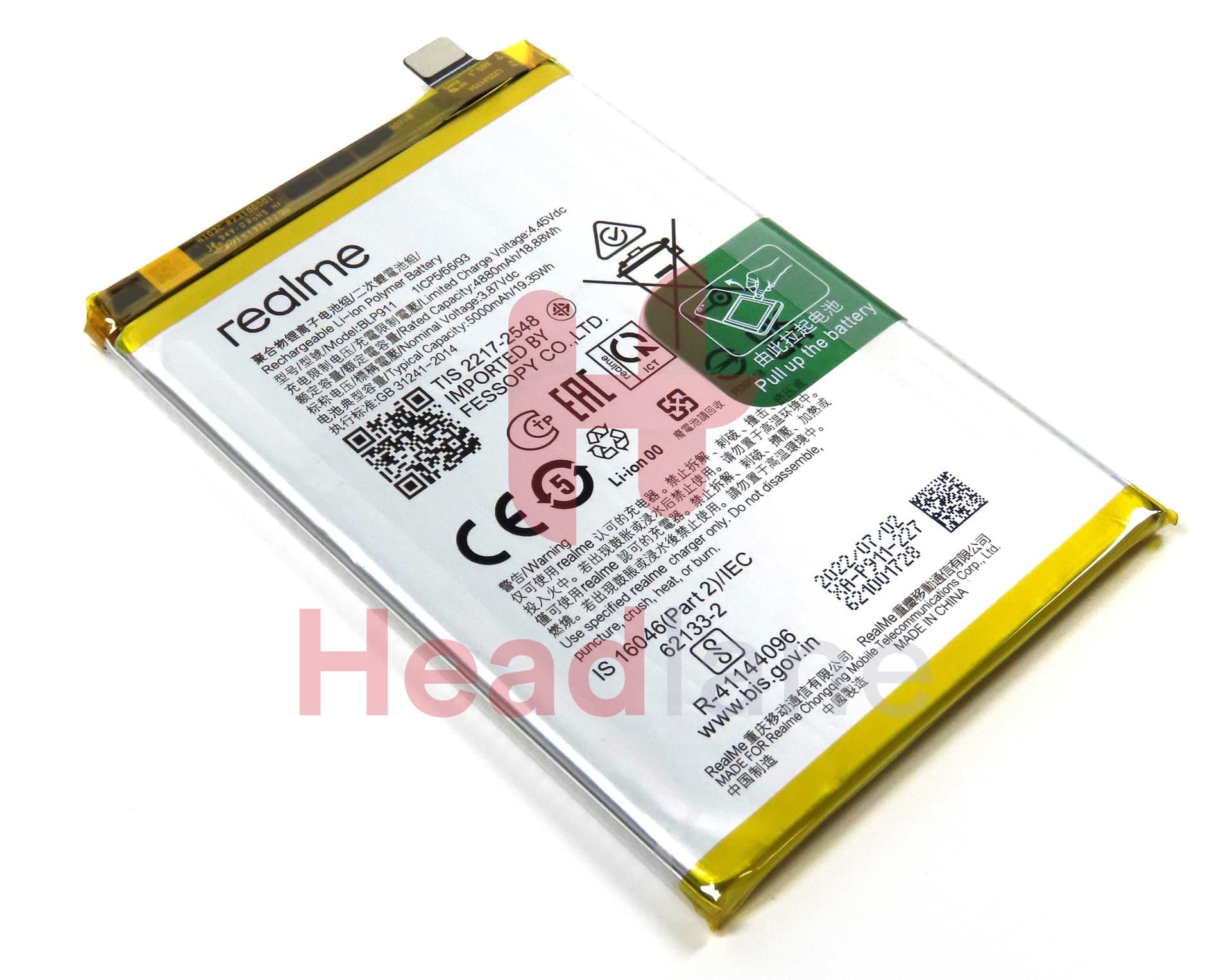 Realme RMX3472 9 Pro BLP911 4880mAh Internal Battery - 4200013 - Realme Replacement Part