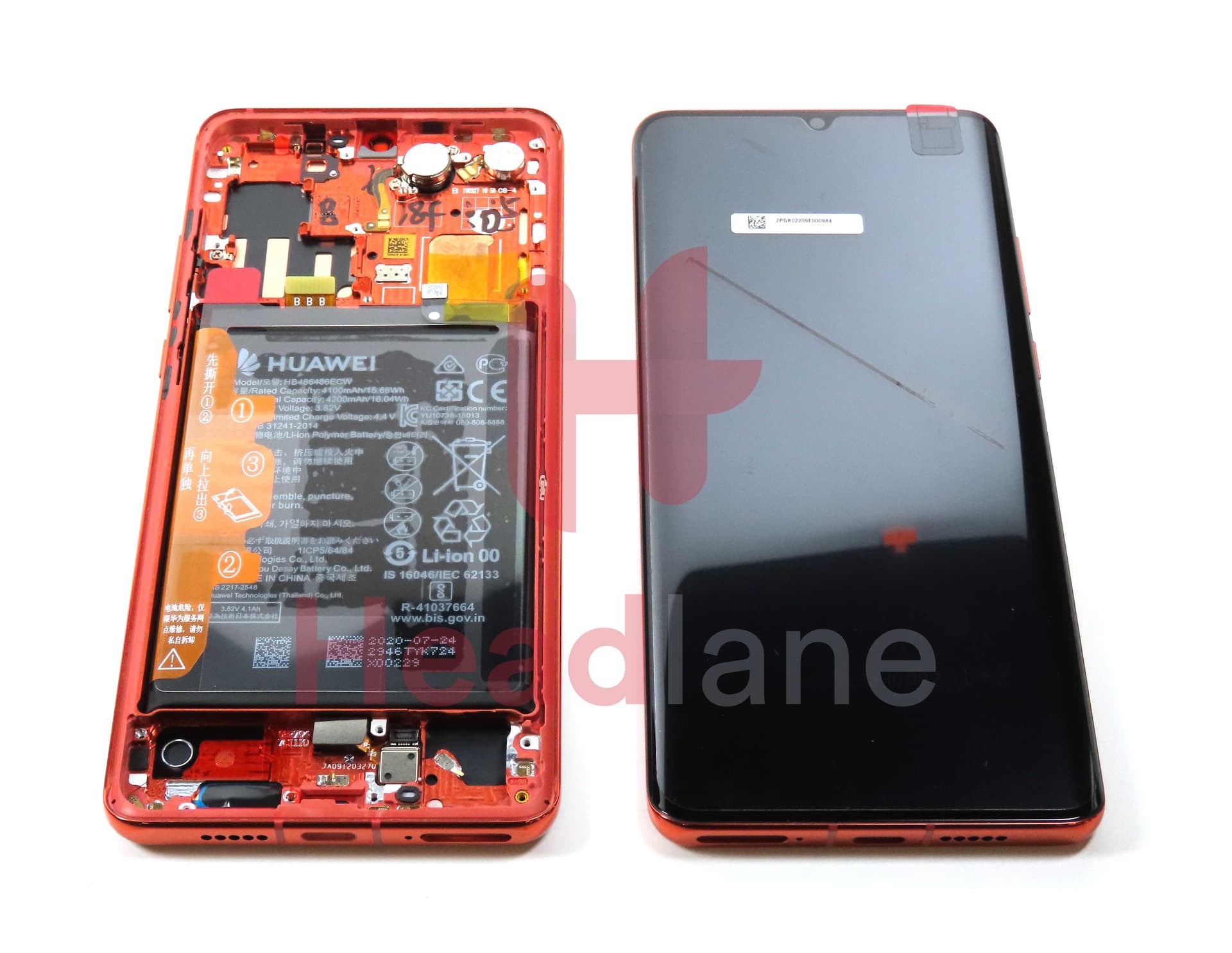 Huawei P30 Pro LCD Display / Screen + Touch + HB486486ECW Battery - Amber Sunrise - 02355MUP - Huawei Replacement Part