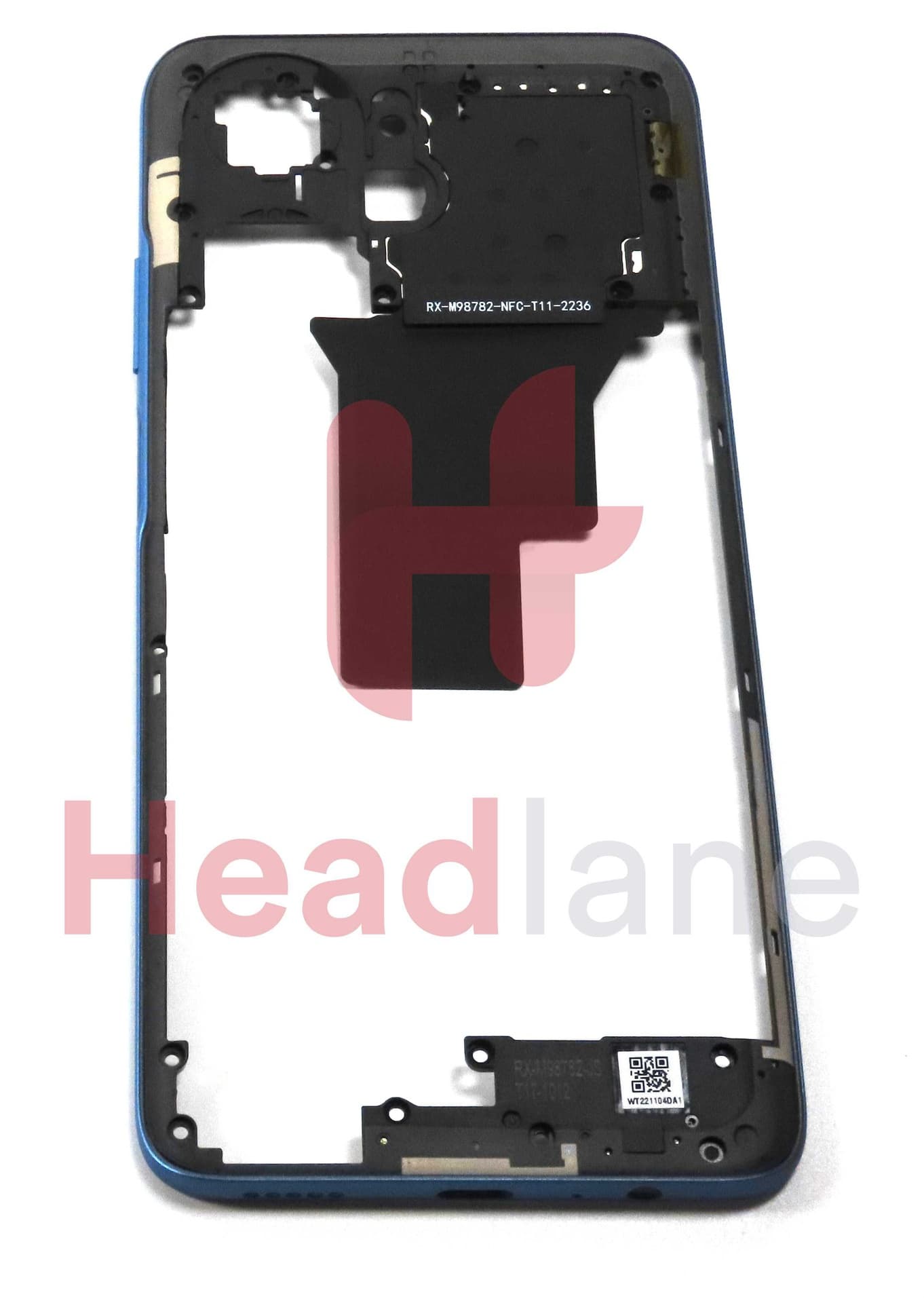 Honor X7a Middle Cover / Chassis + NFC Antenna - Blue - 9707AALB - Honor Replacement Part