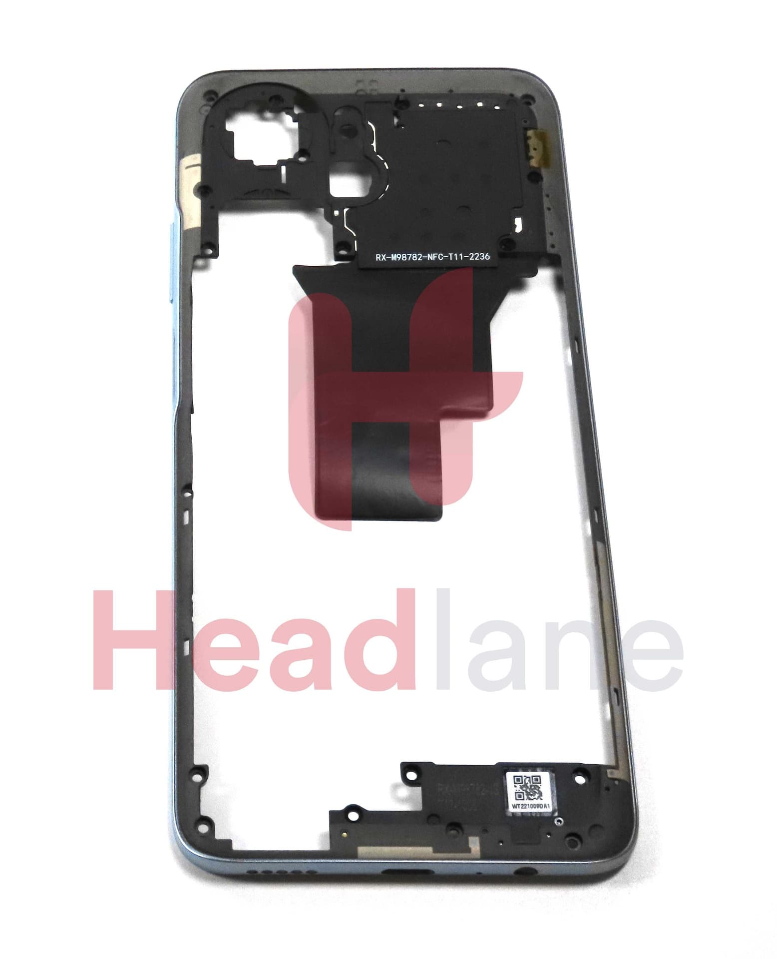 Honor X7a Middle Cover / Chassis + NFC Antenna - Silver - 9707AALC - Honor Replacement Part