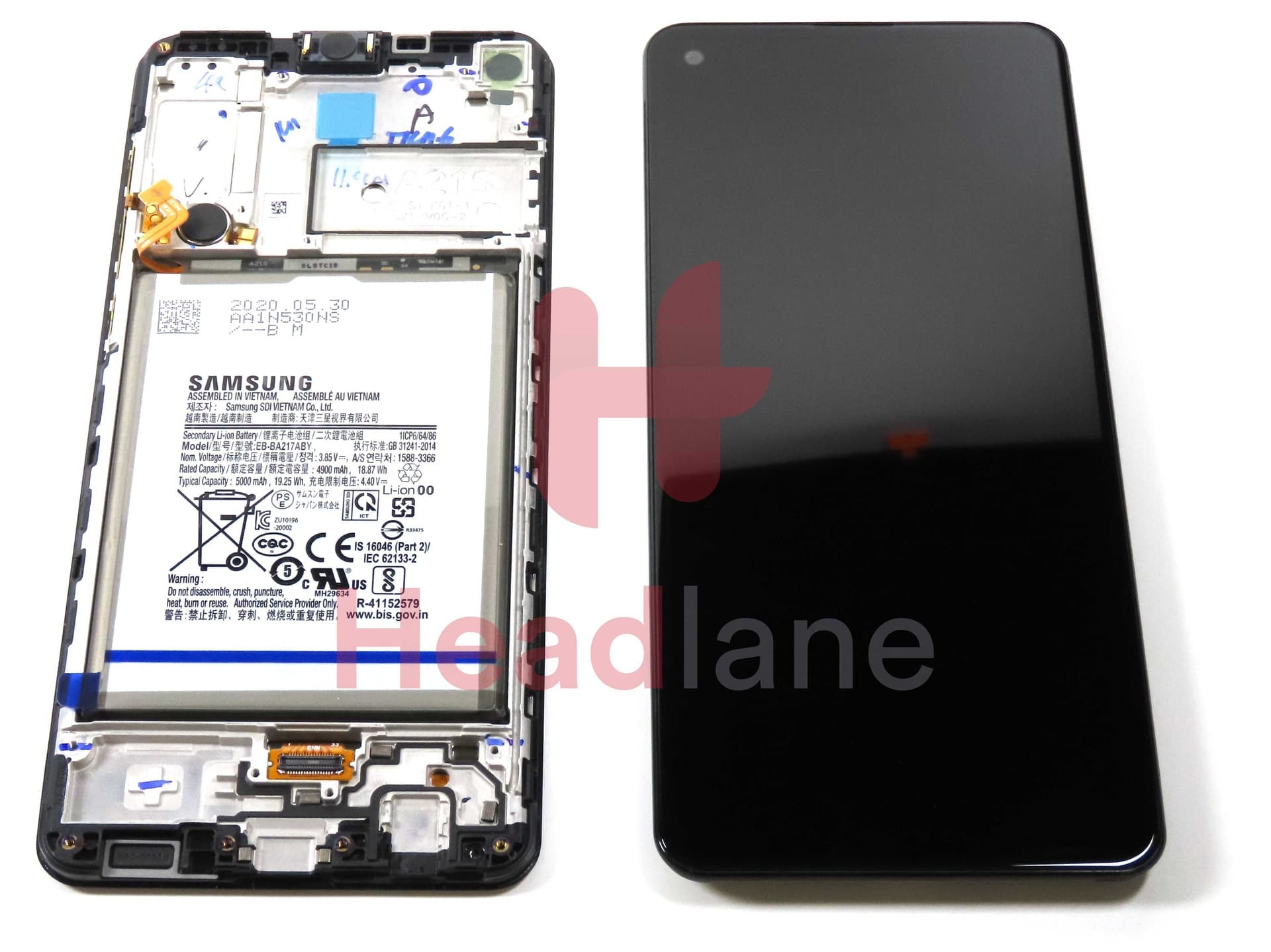 Samsung SM-A217 Galaxy A21s LCD Display / Screen + Touch + Battery - GH82-24477A - Samsung Replacement Part
