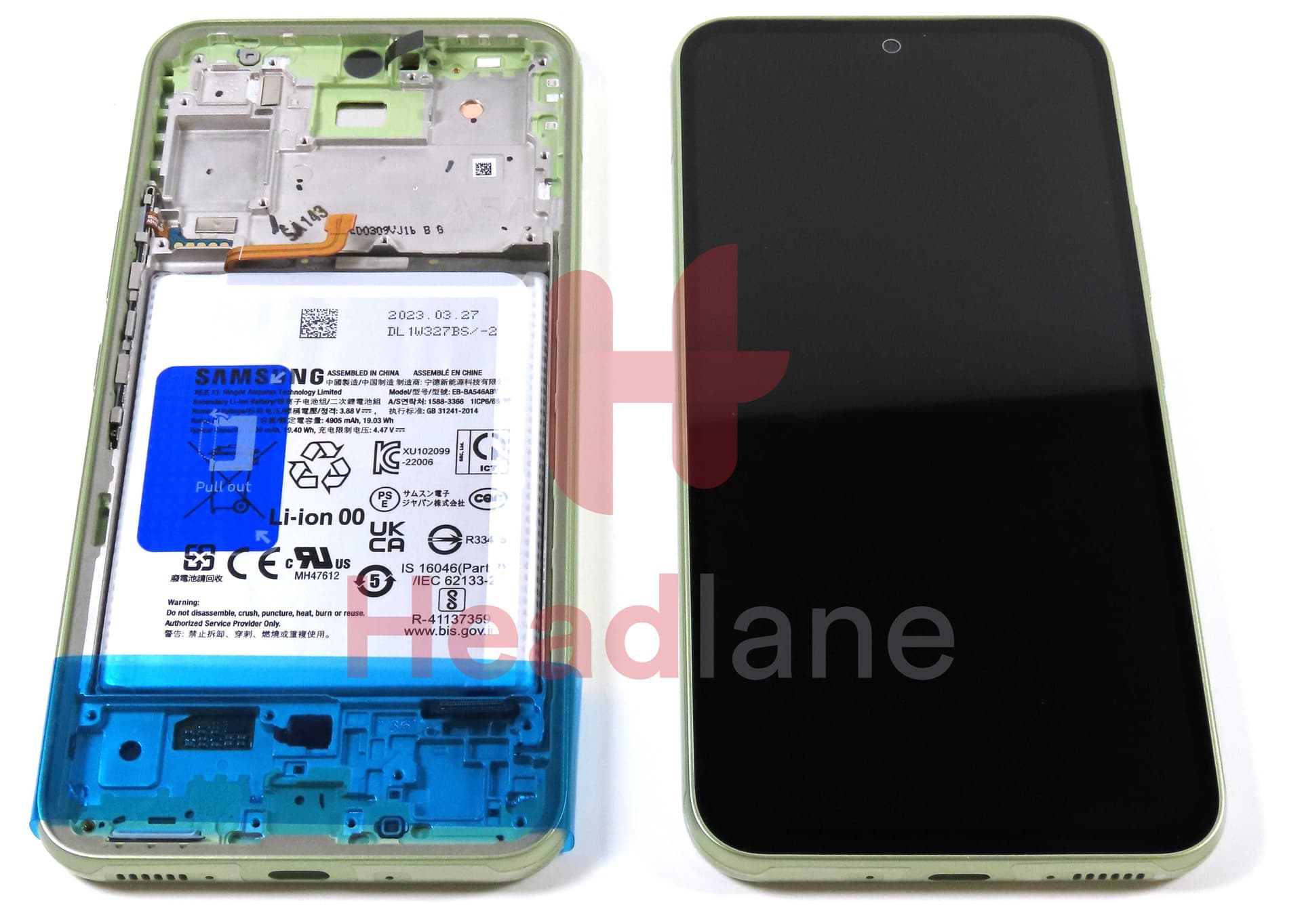 Samsung SM-A546 Galaxy A54 5G LCD Display / Screen + Touch + Battery - Lime - GH82-31233C - Samsung Replacement Part