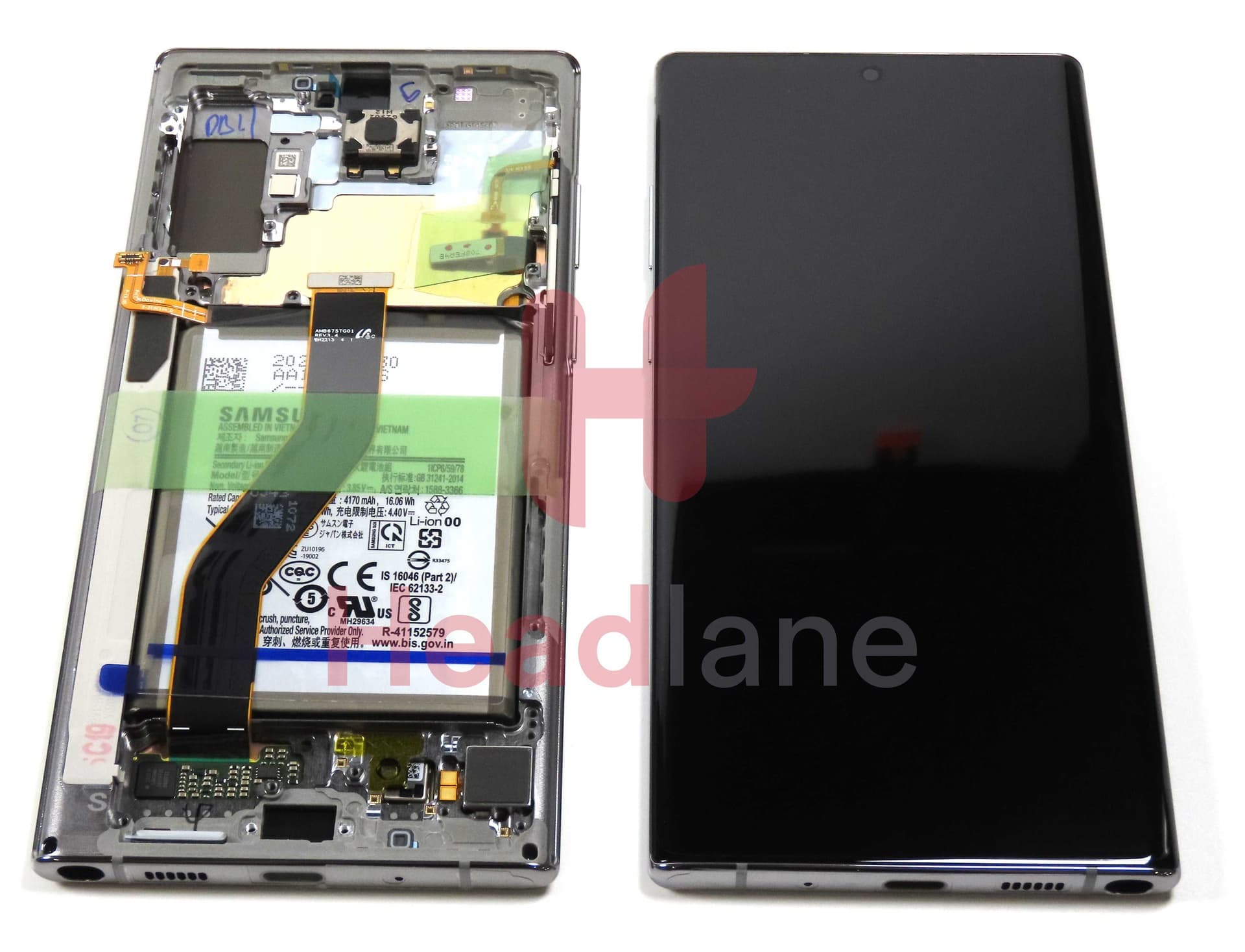 Samsung SM-N975 Galaxy Note 10+ / Note 10 Plus LCD Display / Screen + Touch + Battery - Aura Glow / Silver (No Box / Service Pack) - GH82-20841C-NB - Samsung Replacement Part