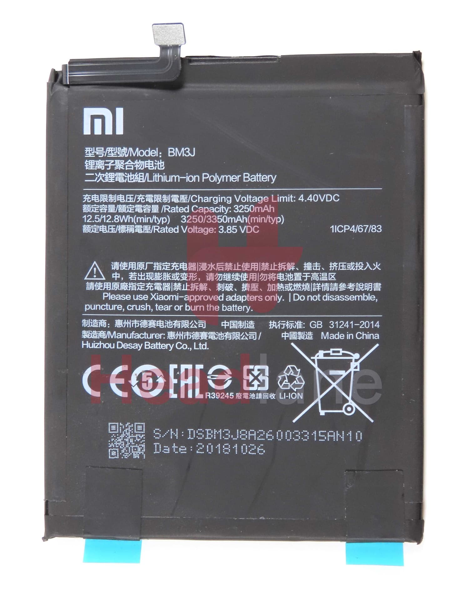 Xiaomi Mi 8 Lite BM3J 3350mAh Internal Battery - 46BM3JA02018 - Xiaomi Replacement Part