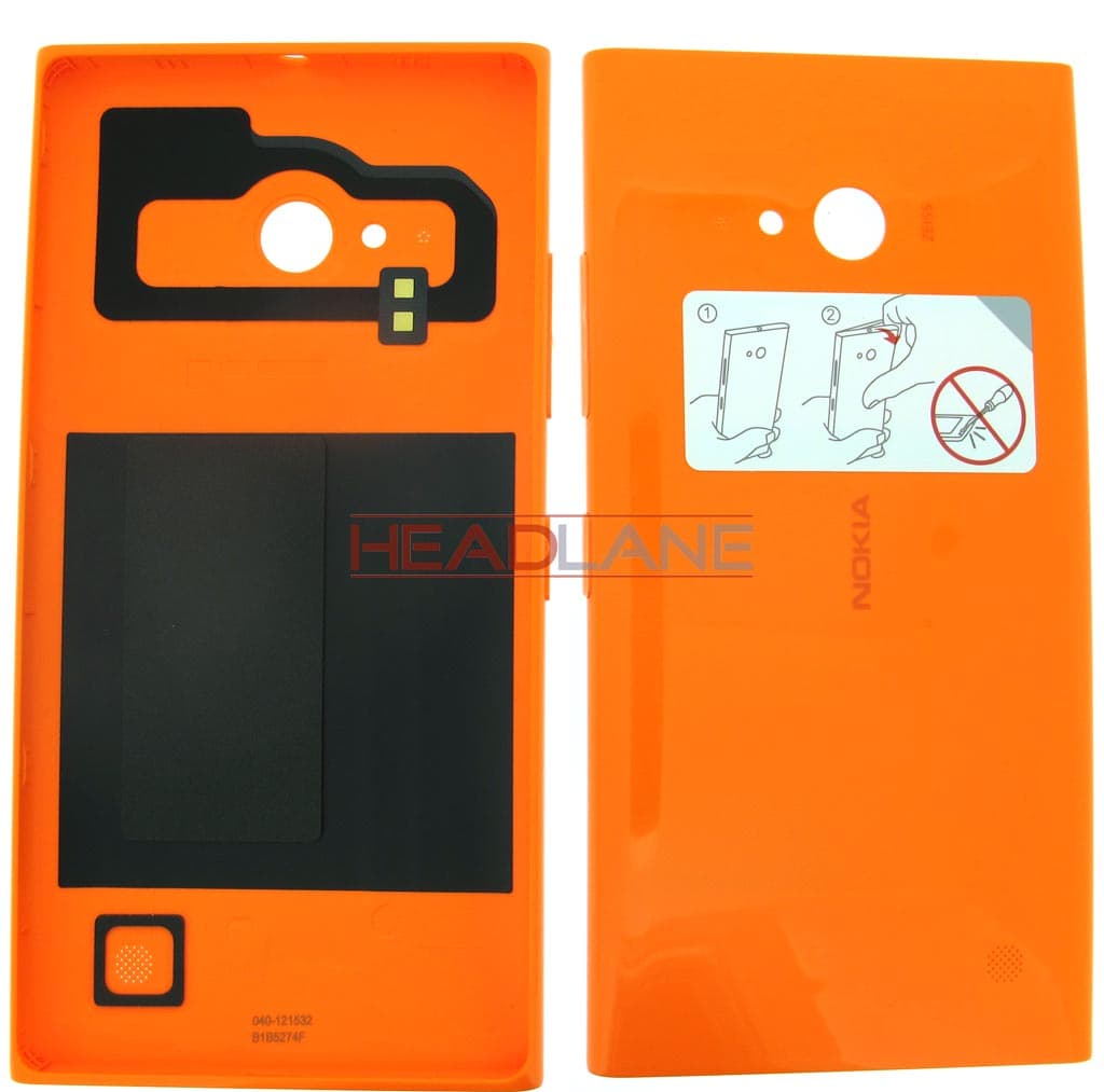 Nokia Lumia 735 Battery Cover - Bright Orange - 02507Z5 - Nokia Replacement Part