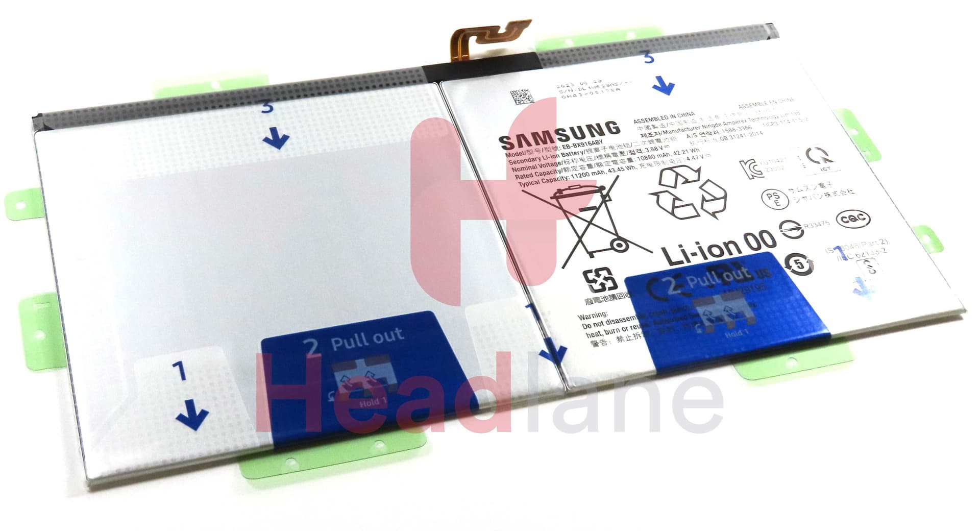 Samsung SM-X910 X916 Galaxy Tab S9 Ultra (WiFi / 5G) 11200mAh EB-BX916ABY Internal Battery - GH82-31915A - Samsung Replacement Part