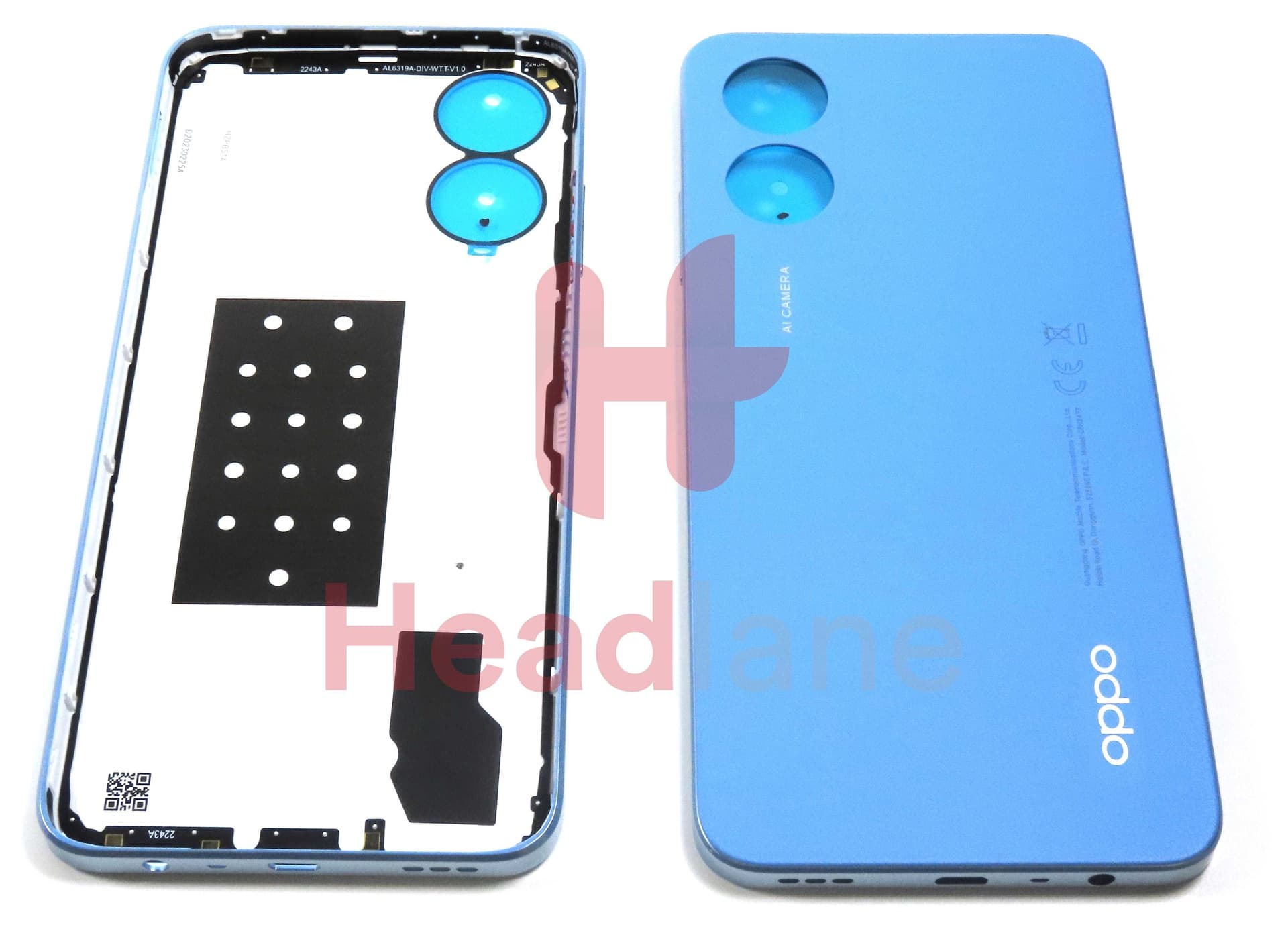 Oppo CPH2477 A17 Back / Battery Cover - Blue - 4150324 - Oppo Replacement Part