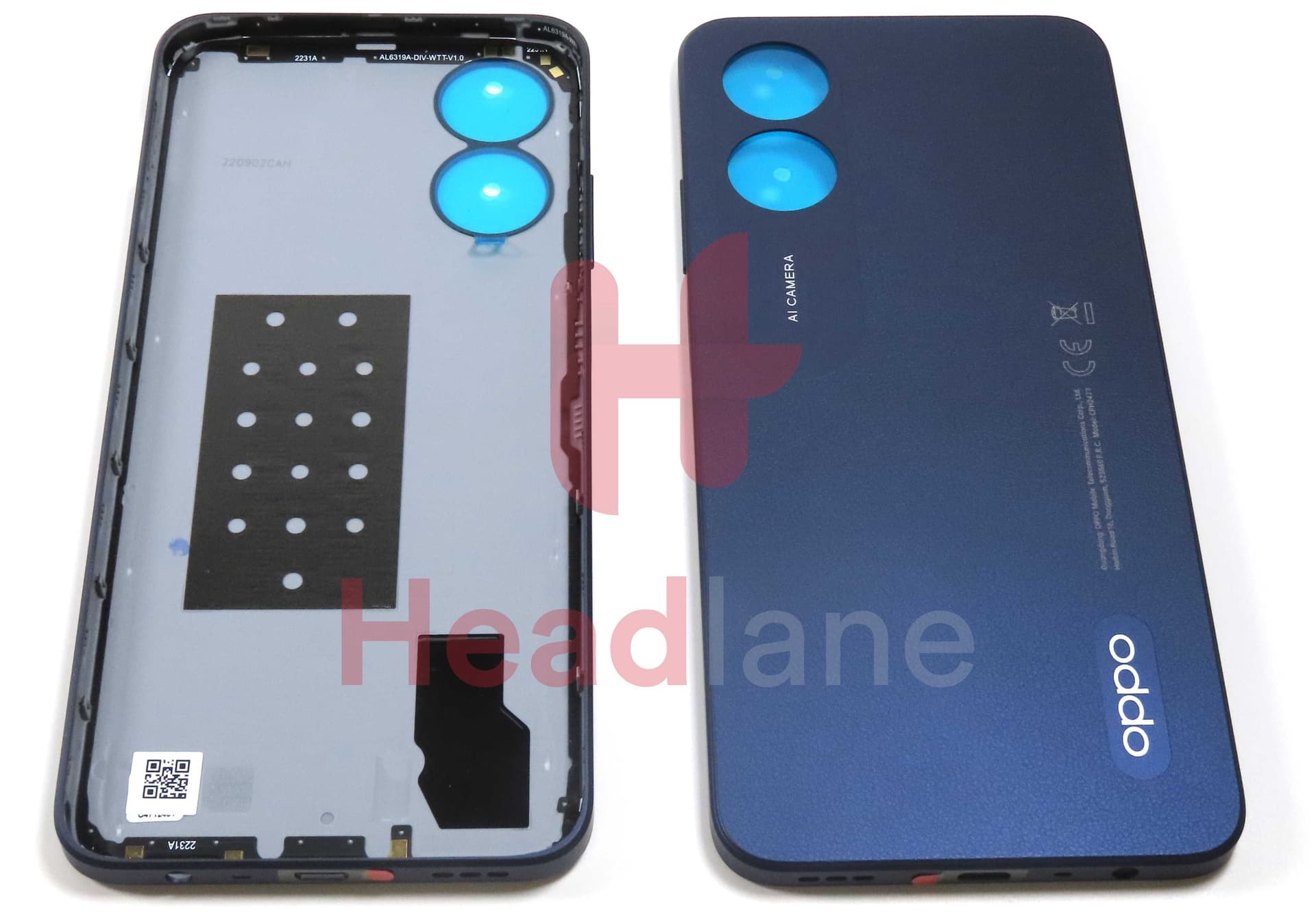 Oppo CPH2477 A17 Back / Battery Cover - Black - 4150323 - Oppo Replacement Part