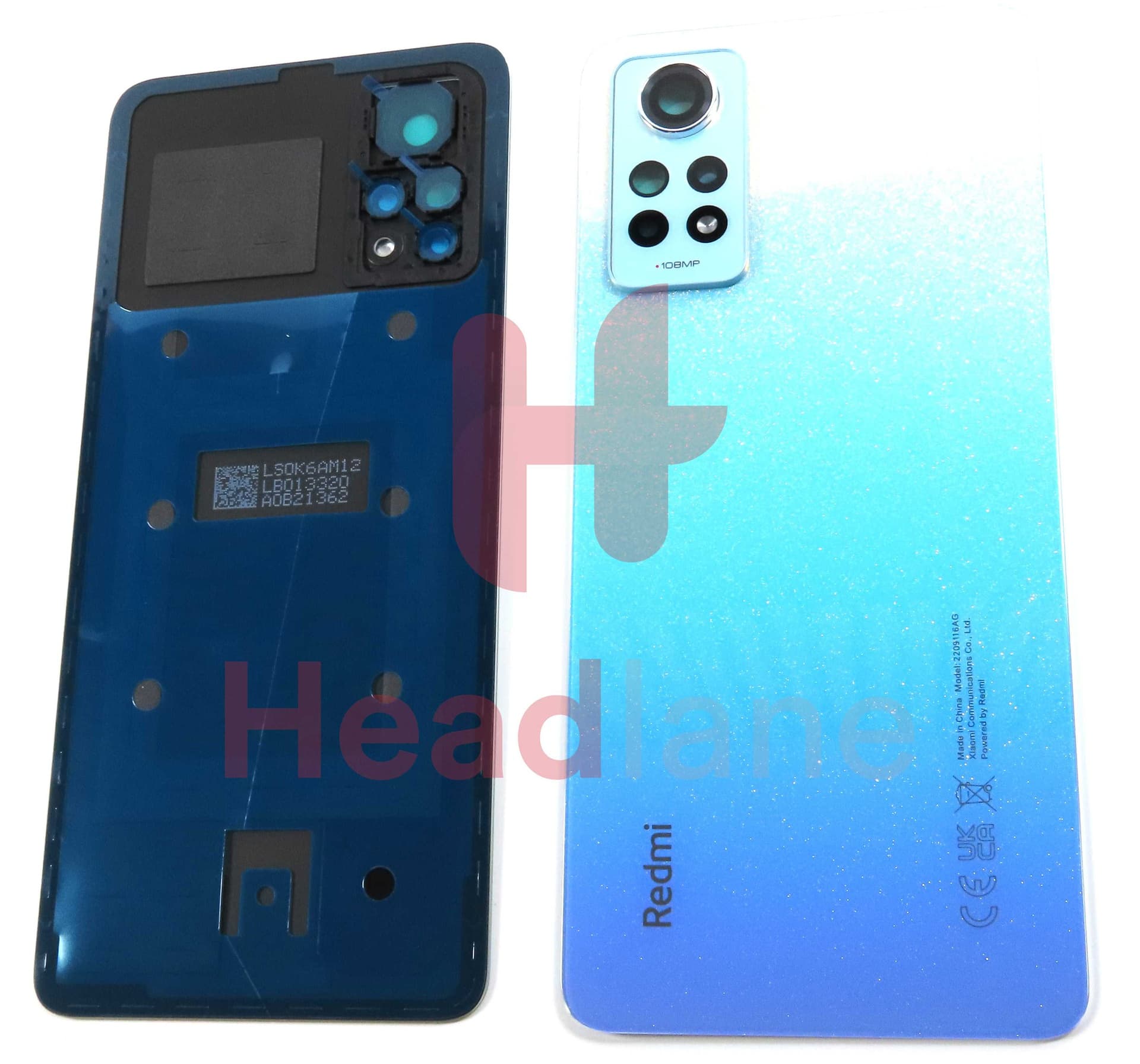 Xiaomi Redmi Note 12 Pro 4G Back / Battery Cover - Grey / Blue - 5600050K6A00 - Xiaomi Replacement Part
