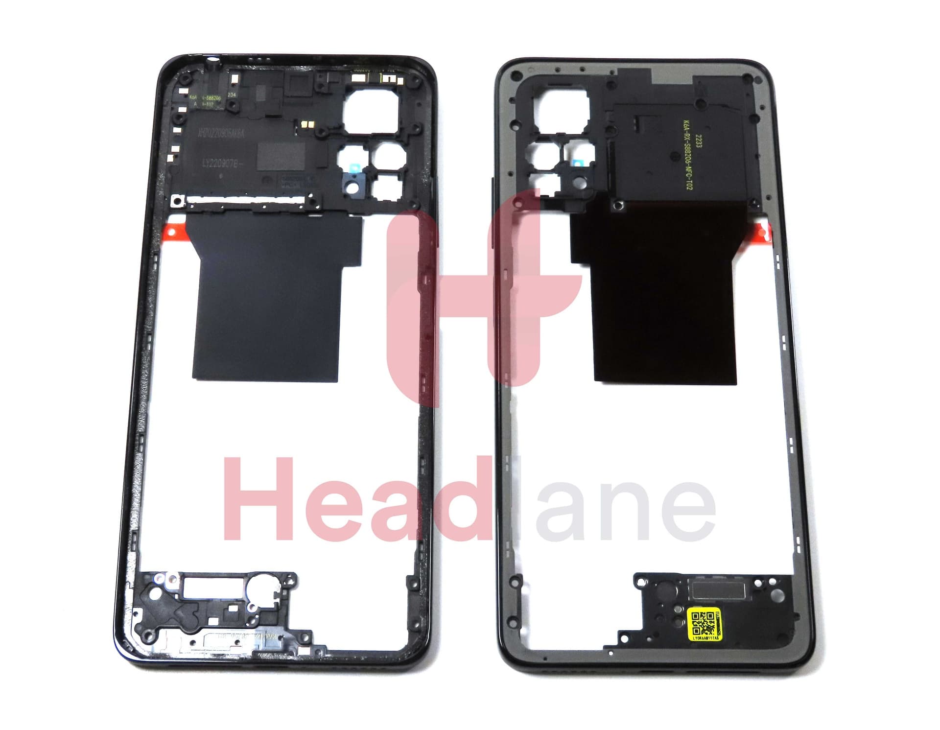 Xiaomi Redmi Note 12 Pro 4G Middle Cover / Chassis - Black - 1610110000275A - Xiaomi Replacement Part