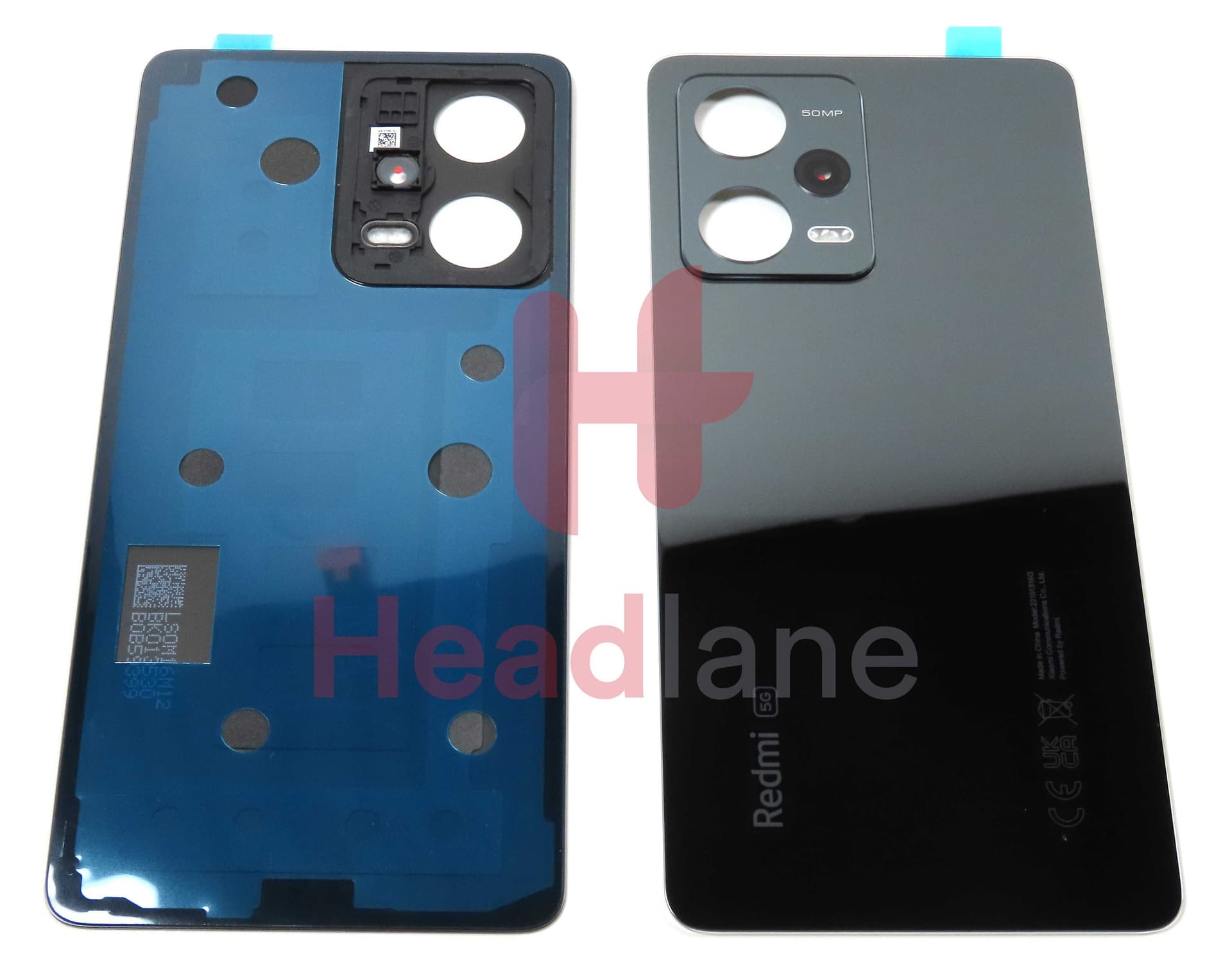 Xiaomi Redmi Note 12 Pro 5G Back / Battery Cover - Black - 5600290M1600 - Xiaomi Replacement Part