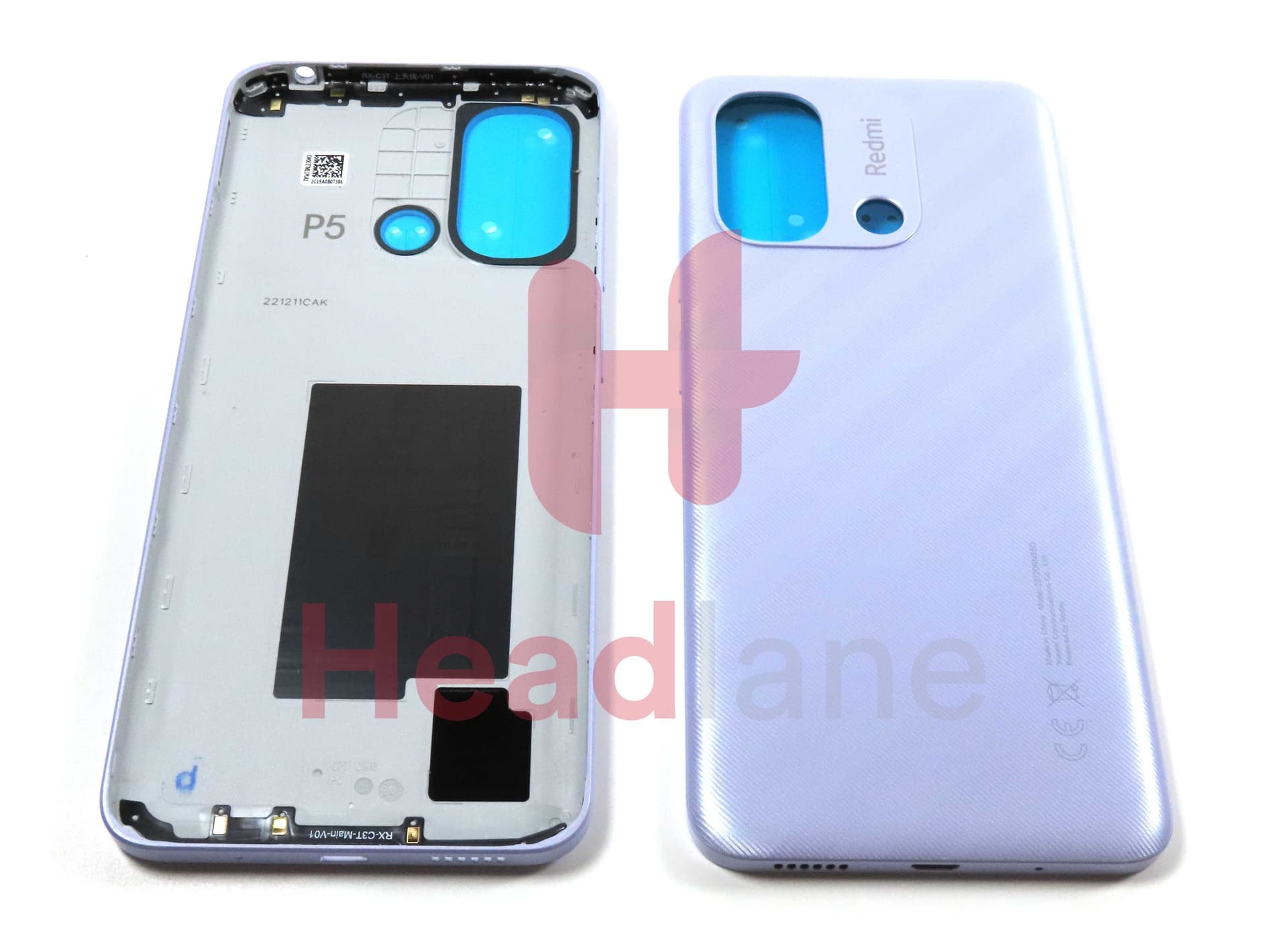 Xiaomi Redmi 12C Back / Battery Cover - Purple - 1610111001012B - Xiaomi Replacement Part