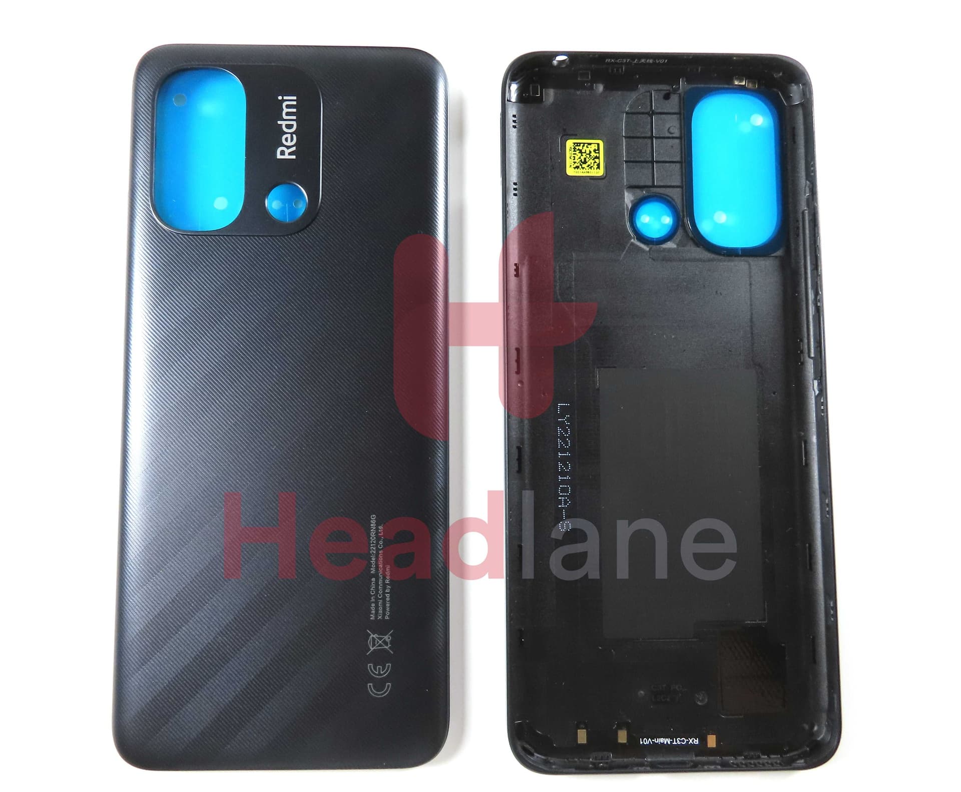 Xiaomi Redmi 12C Back / Battery Cover - Black - 1610111001009A - Xiaomi Replacement Part