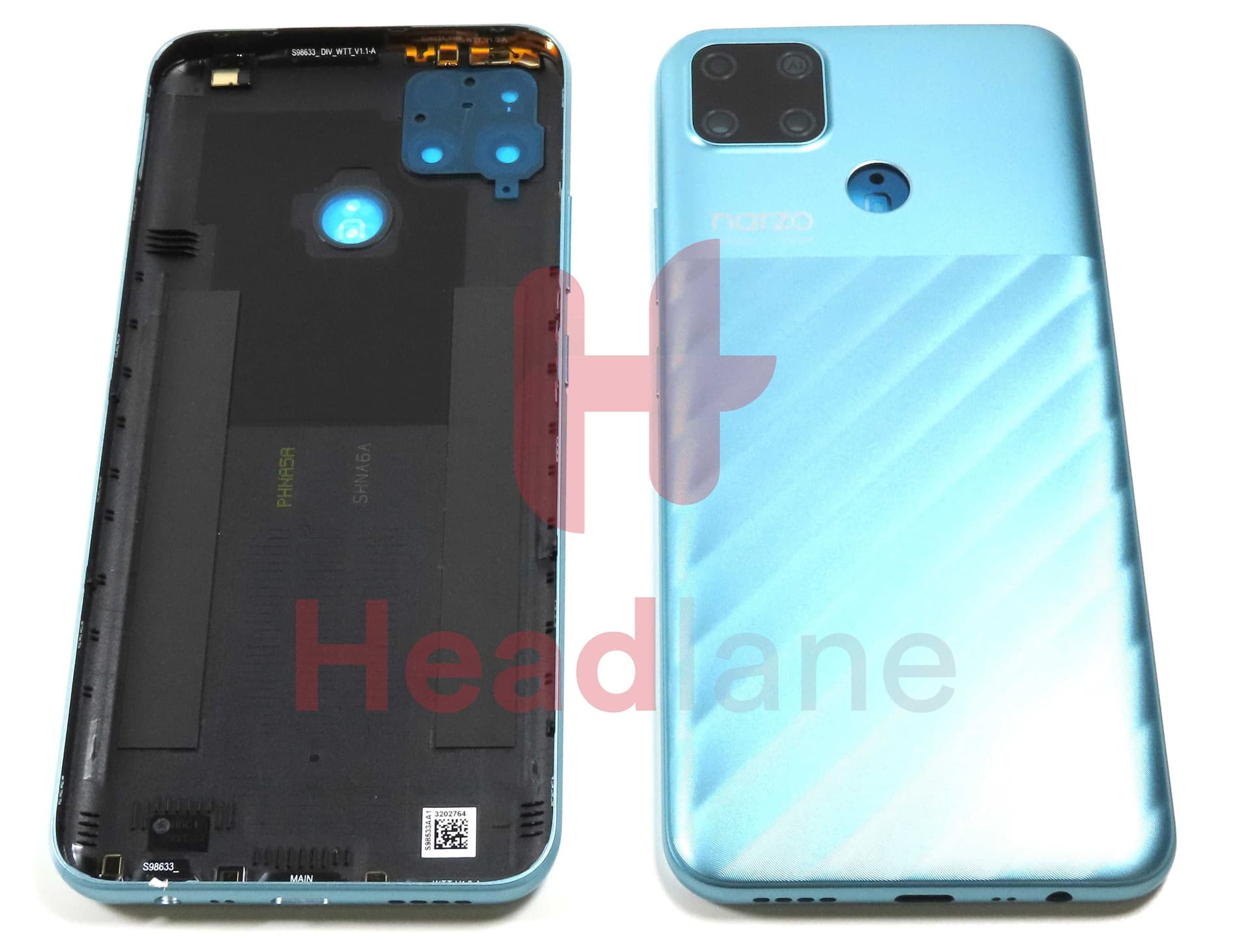 Realme RMX3171 Narzo 30A Back / Battery Cover - Blue - 4906643 - Realme Replacement Part