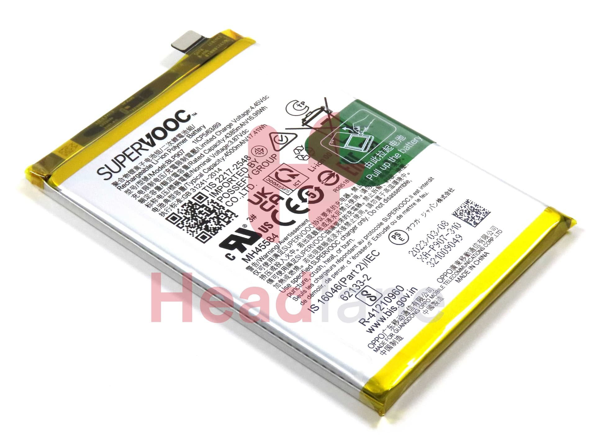 Oppo CPH2363 CPH2343 CPH2461 Reno7 F21 Pro Reno8 Lite Reno8 BLP907 4500mAh Internal Battery - 4180001