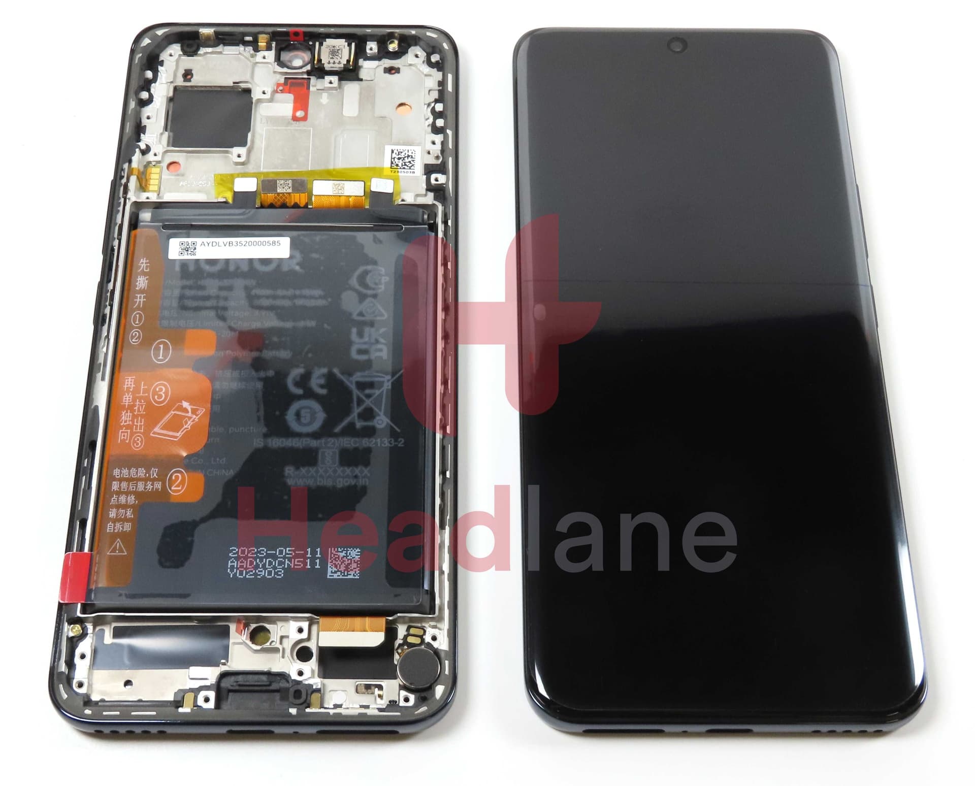 Honor 90 LCD Display / Screen + Touch + Battery - Black - 0235AGDN - Honor Replacement Part