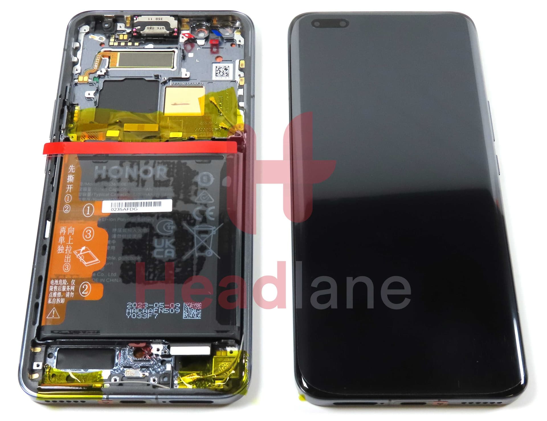 Honor Magic5 Pro LCD Display / Screen + Touch + Battery - Black - 0235AFDG - Honor Replacement Part