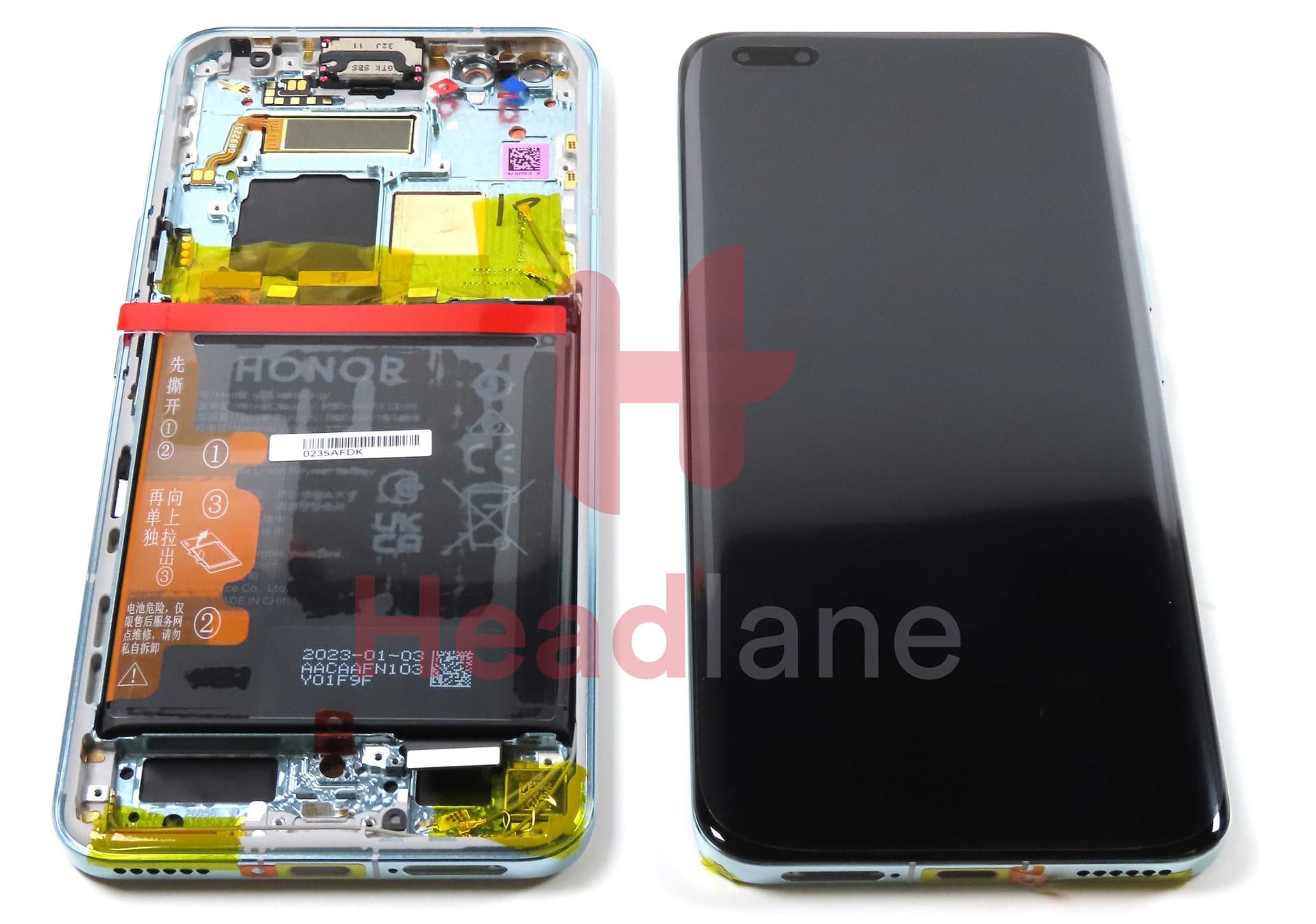 Honor Magic5 Pro LCD Display / Screen + Touch + Battery - Green - 0235AFDK - Honor Replacement Part