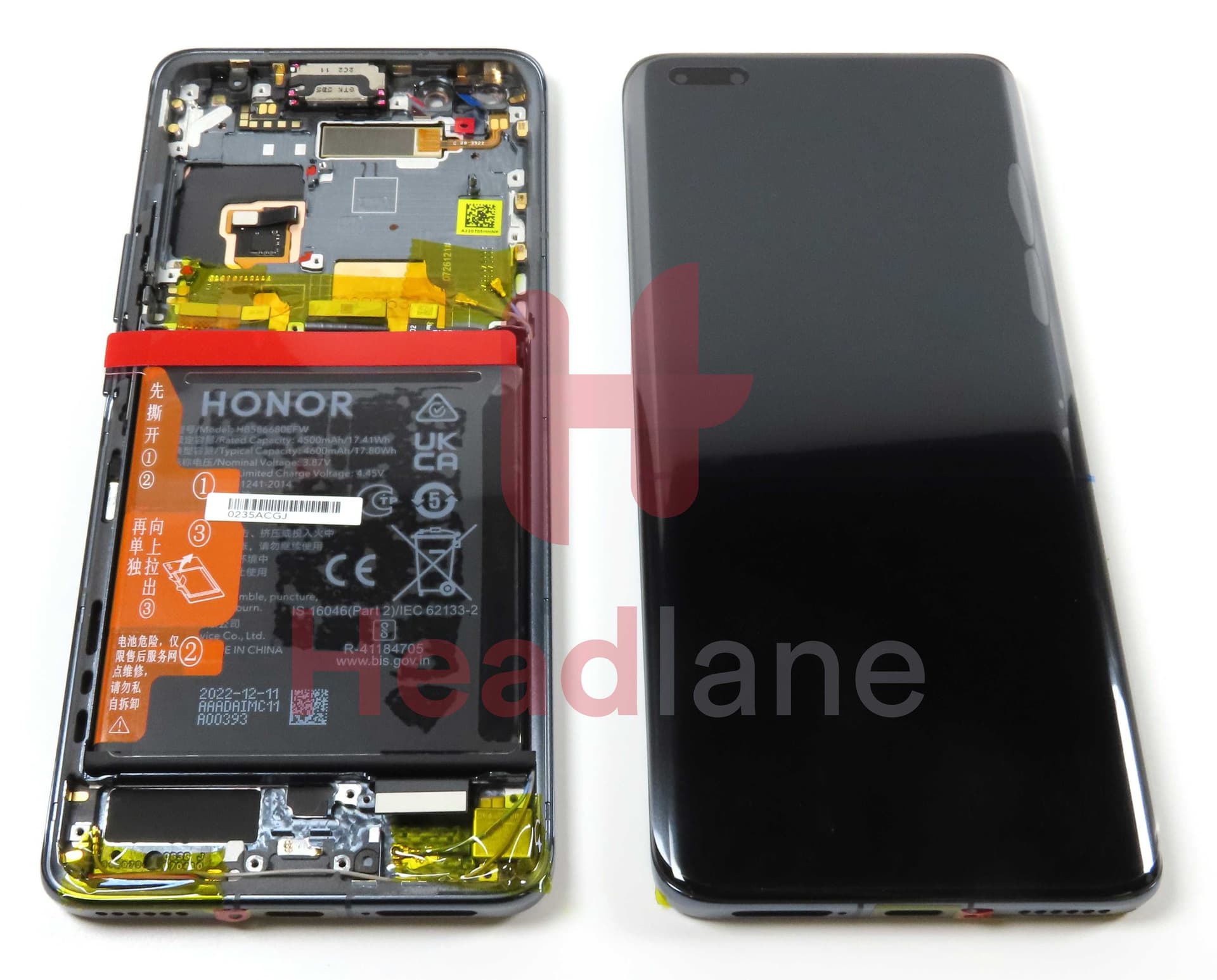 Honor Magic4 Pro LCD Display / Screen + Touch + HB586680EFW Battery - Black - 0235ACGJ