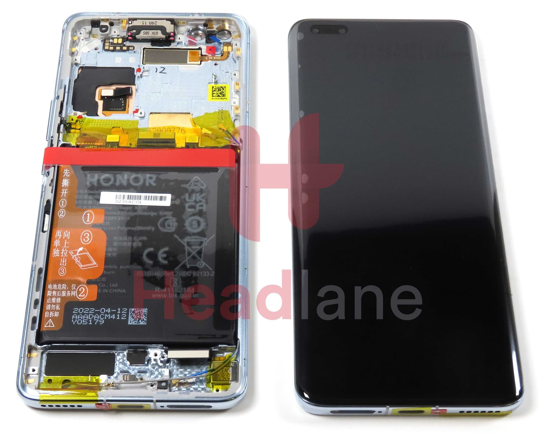 Honor Magic4 Pro LCD Display / Screen + Touch + HB586680EFW Battery - Cyan - 0235AGXC - Honor Replacement Part