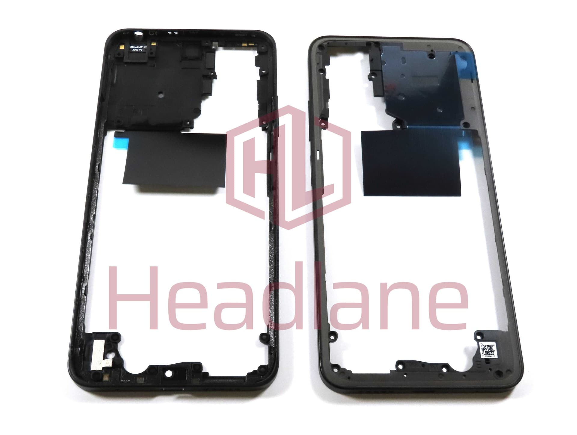 Xiaomi Redmi Note 12S Middle Cover / Chassis - Black - 1610110000517A - Xiaomi Replacement Part