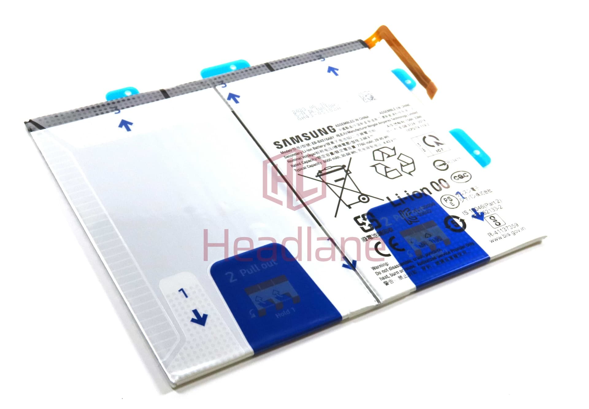 Samsung SM-X510 X516 Galaxy Tab S9 FE (WiFi/5G) EB-BX516ABY 8000mAh Internal Battery - GH82-32744A - Samsung Replacement Part
