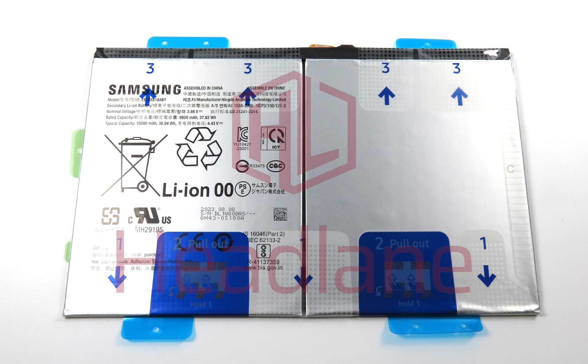 Samsung SM-X610 X616 Galaxy Tab S9 FE+ (WiFi / 5G) EB-BX818ABY 10090mAh Internal Battery - GH82-32756A - Samsung Replacement Part