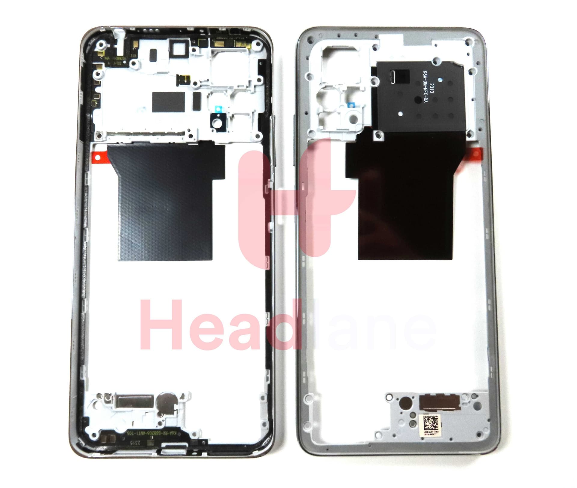 Xiaomi Redmi Note 12 Pro 4G Middle Cover / Chassis - Silver - 1610110000276B - Xiaomi Replacement Part