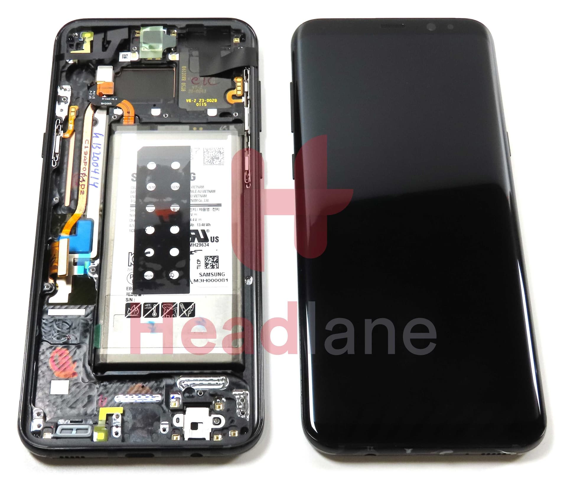 Samsung SM-G955 Galaxy S8+ LCD Display / Screen + Touch + Battery - Black - GH82-14005A - Samsung Replacement Part