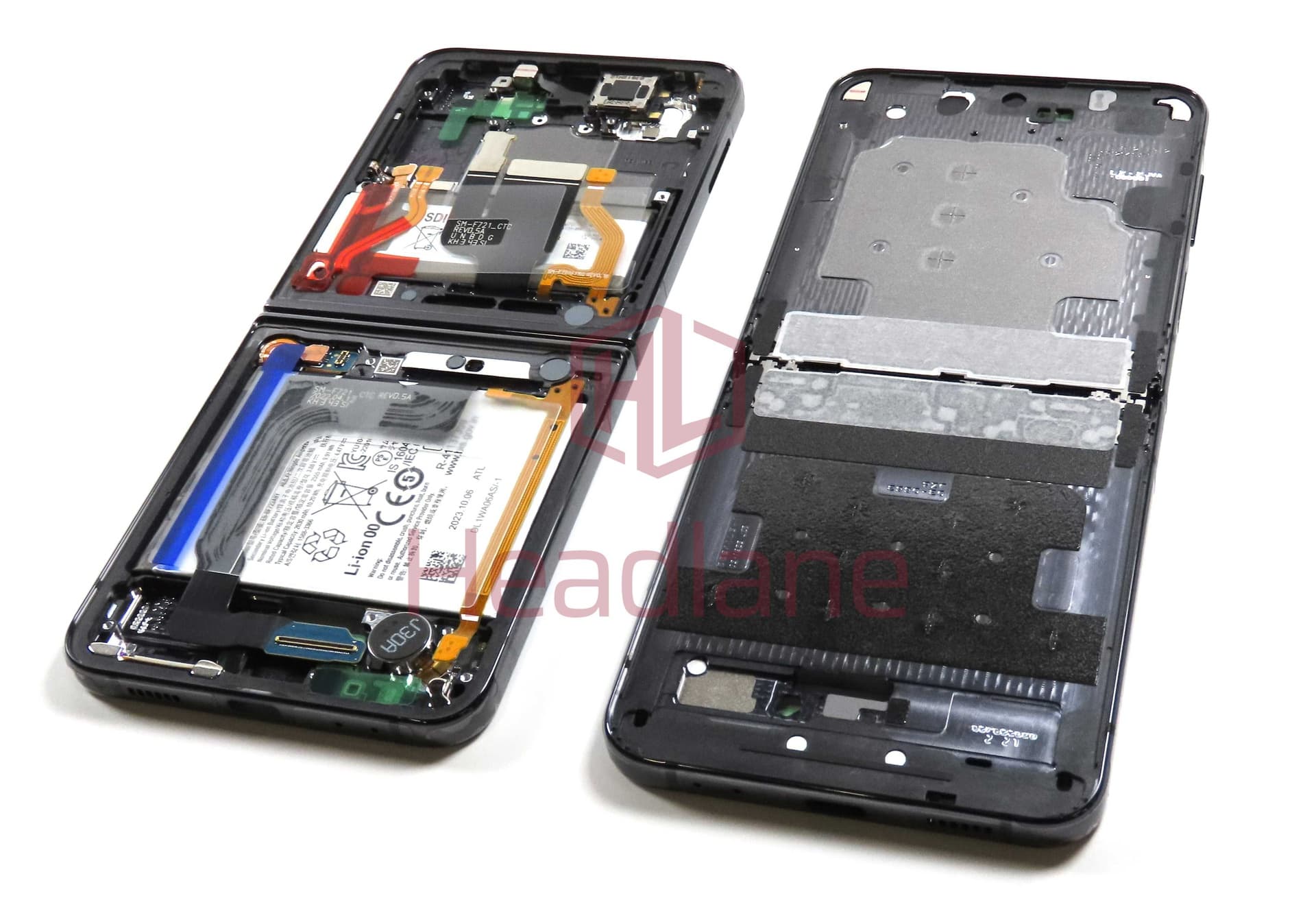 Samsung SM-F721 Galaxy Z Flip4 5G Display Frame + Battery - Graphite - GH82-33086A - Samsung Replacement Part