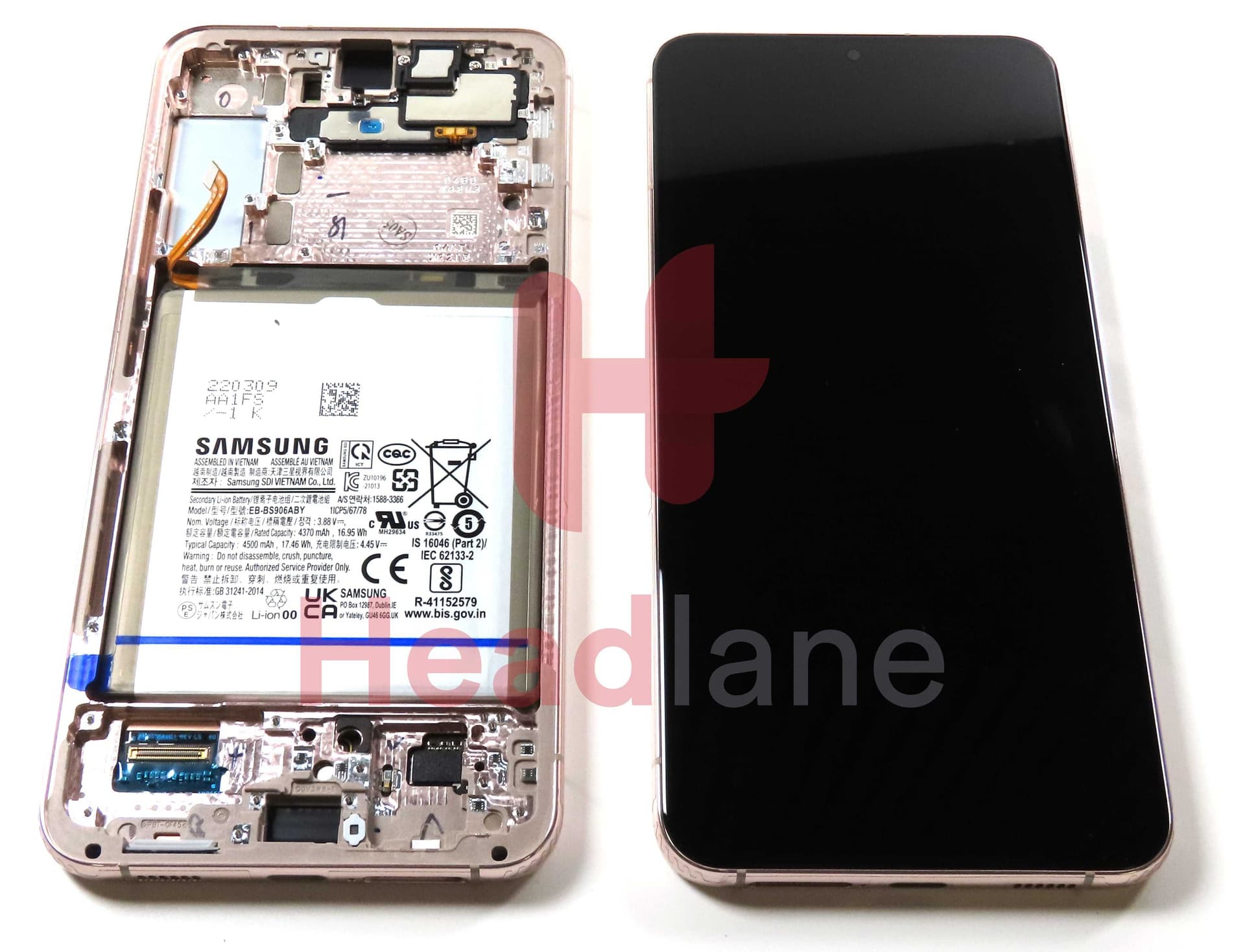 Samsung SM-S906U Galaxy S22+ / Plus LCD Display / Screen + Touch + Battery - Pink Gold (USA Version) - GH82-27527D - Samsung Replacement Part
