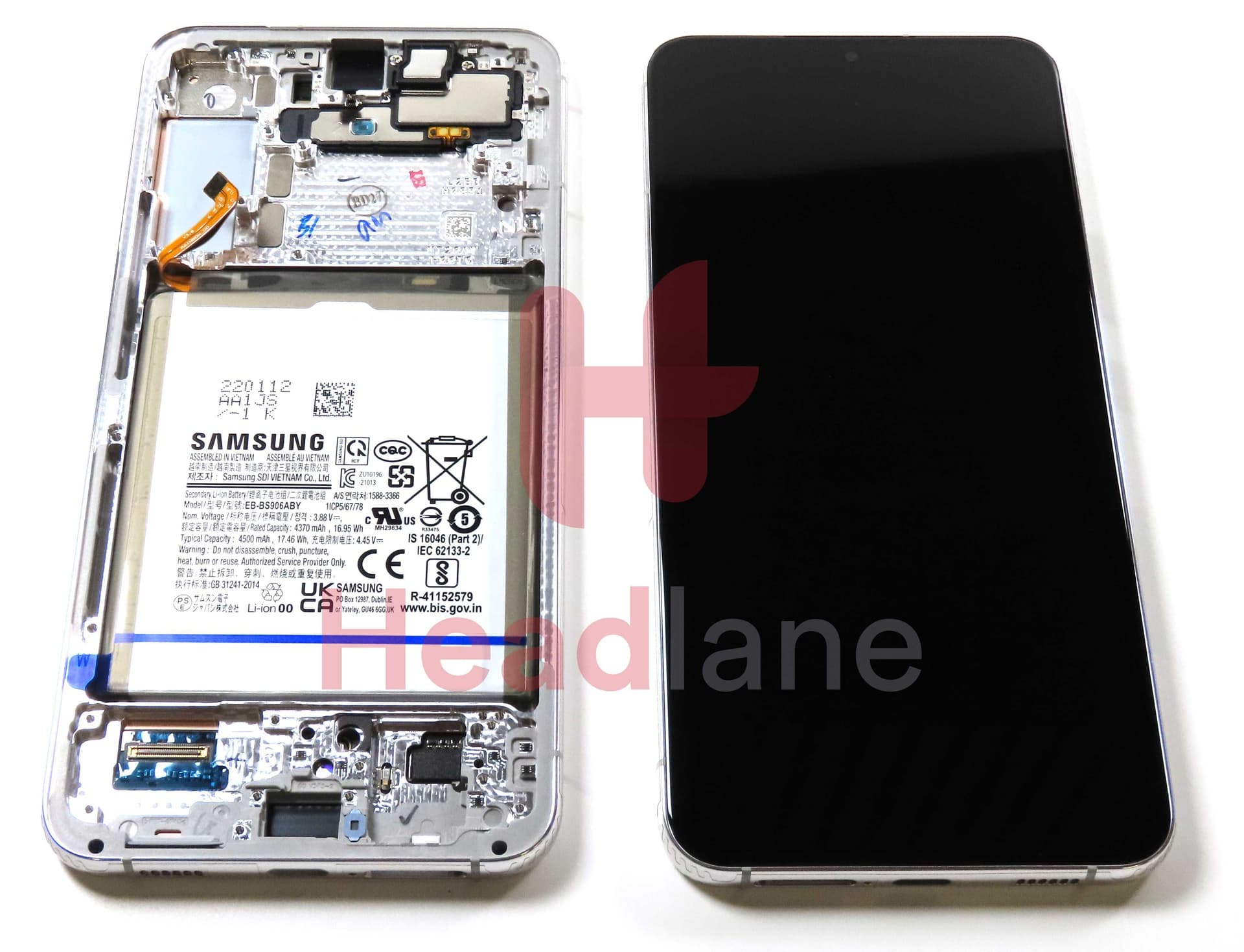 Samsung SM-S906U Galaxy S22+ / Plus LCD Display / Screen + Touch + Battery - Phantom White (USA Version) - GH82-27527B - Samsung Replacement Part