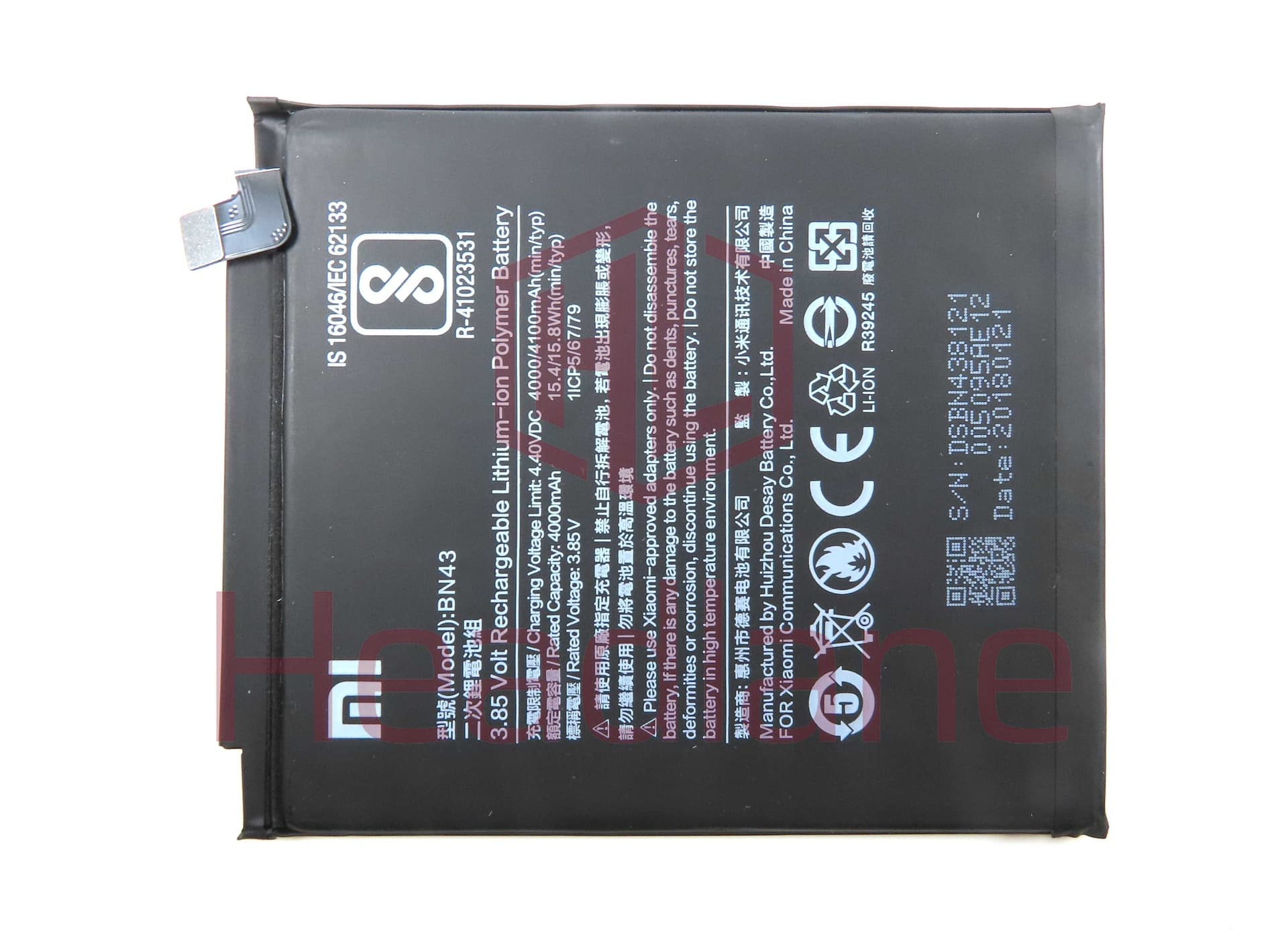 Xiaomi Redmi Note 4 / Note 4X BN43 4100mAh Internal Battery - 290400001000 - Xiaomi Replacement Part