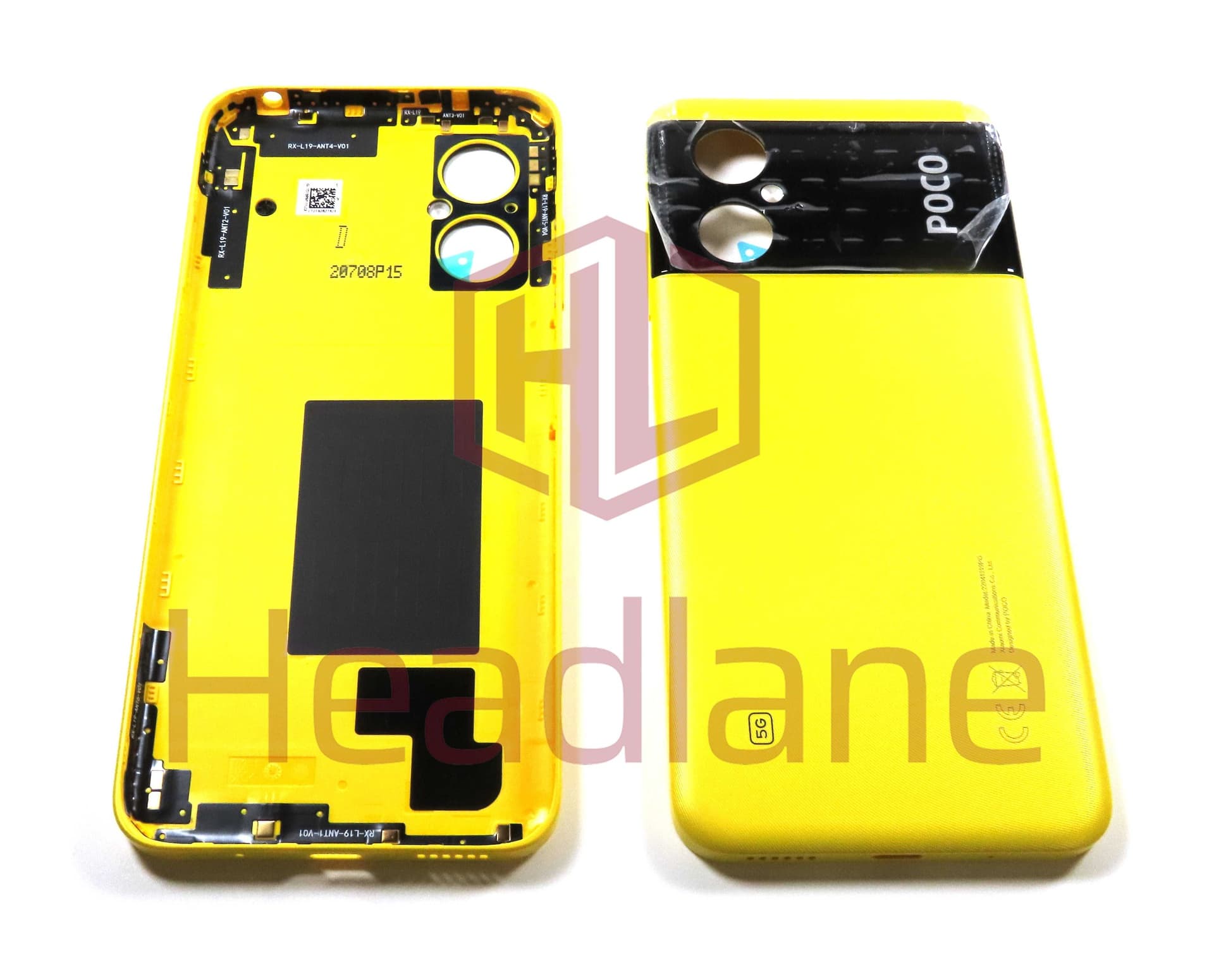 Xiaomi Poco M4 5G Back / Battery Cover - Yellow - 550500024R9X - Xiaomi Replacement Part