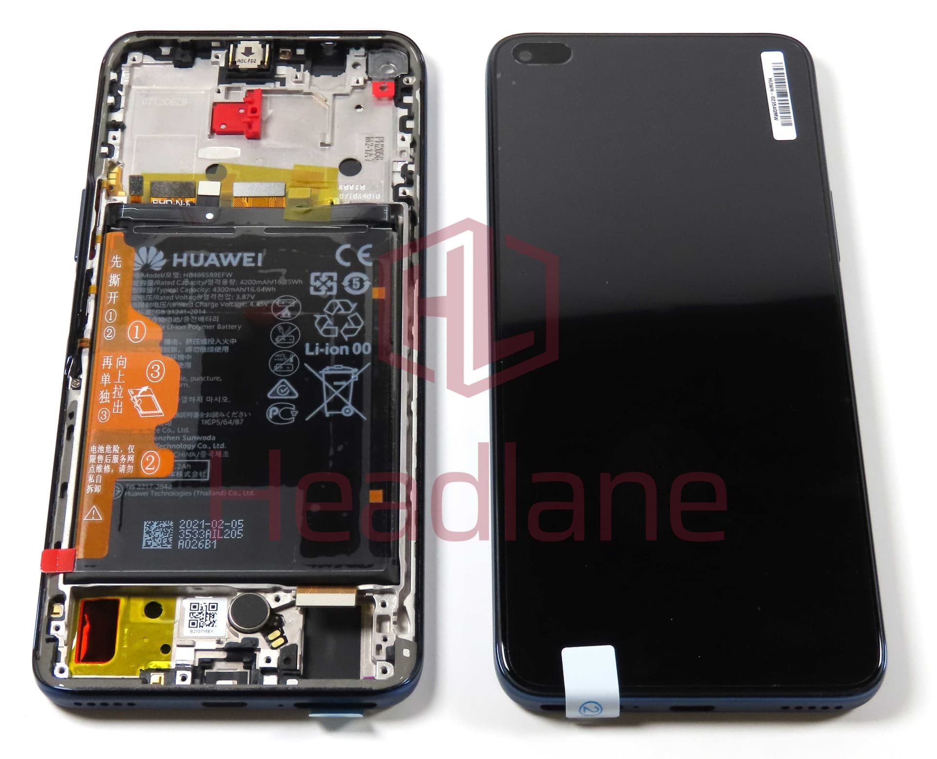 Huawei nova 8i LCD Display / Screen + Touch + Battery - Blue - 02354GMW - Huawei Replacement Part