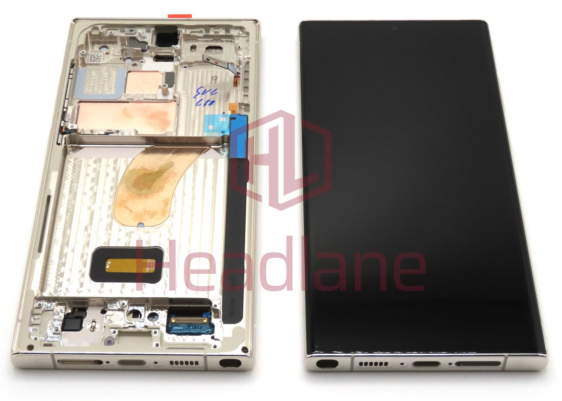 Samsung SM-S918 Galaxy S23 Ultra LCD Display / Screen + Touch - Cream (With Frame - Self Assembled) - GH82-30466B-SA - Samsung Replacement Part