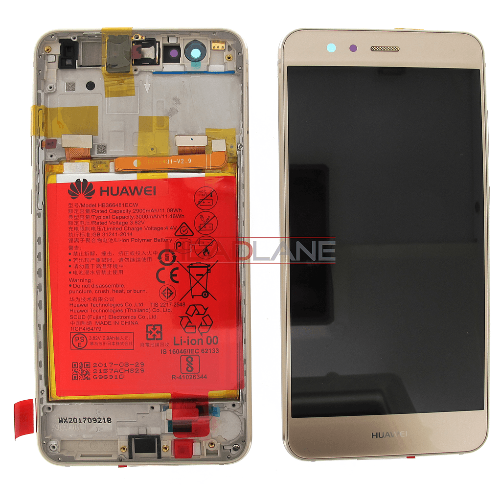 Huawei P10 Lite LCD Display / Screen + Touch + Battery Assembly - Gold - 02351FSN - Huawei Replacement Part
