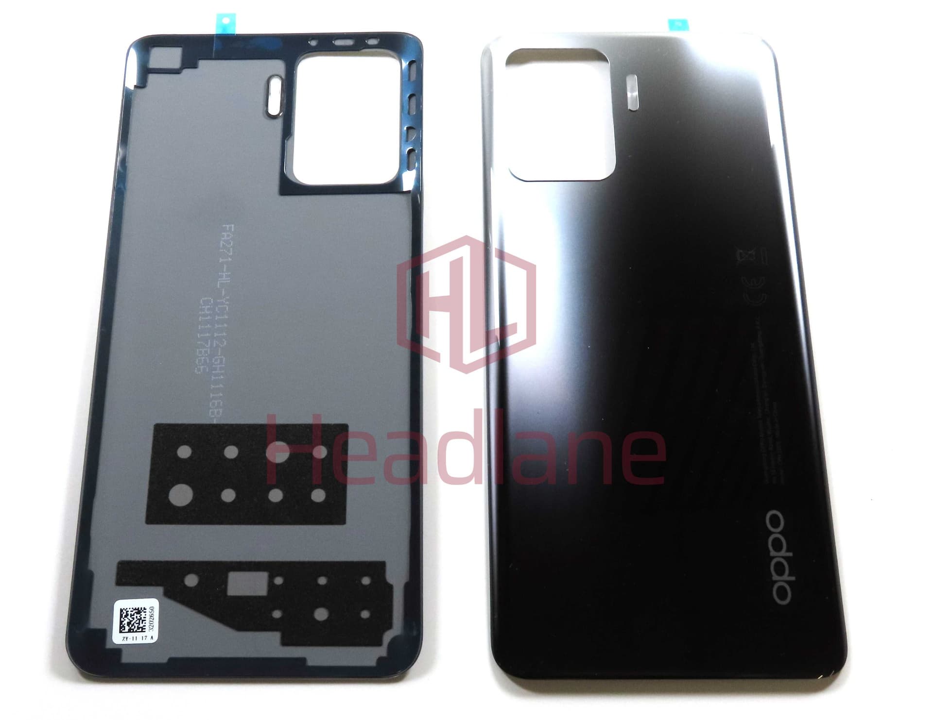 Oppo CPH2217 CPH2203 CPH2285 CPH2205 Reno5 F / A94 4G / F19 Pro / Reno5 Lite Back / Battery Cover - Black - 3202650 - Oppo Replacement Part