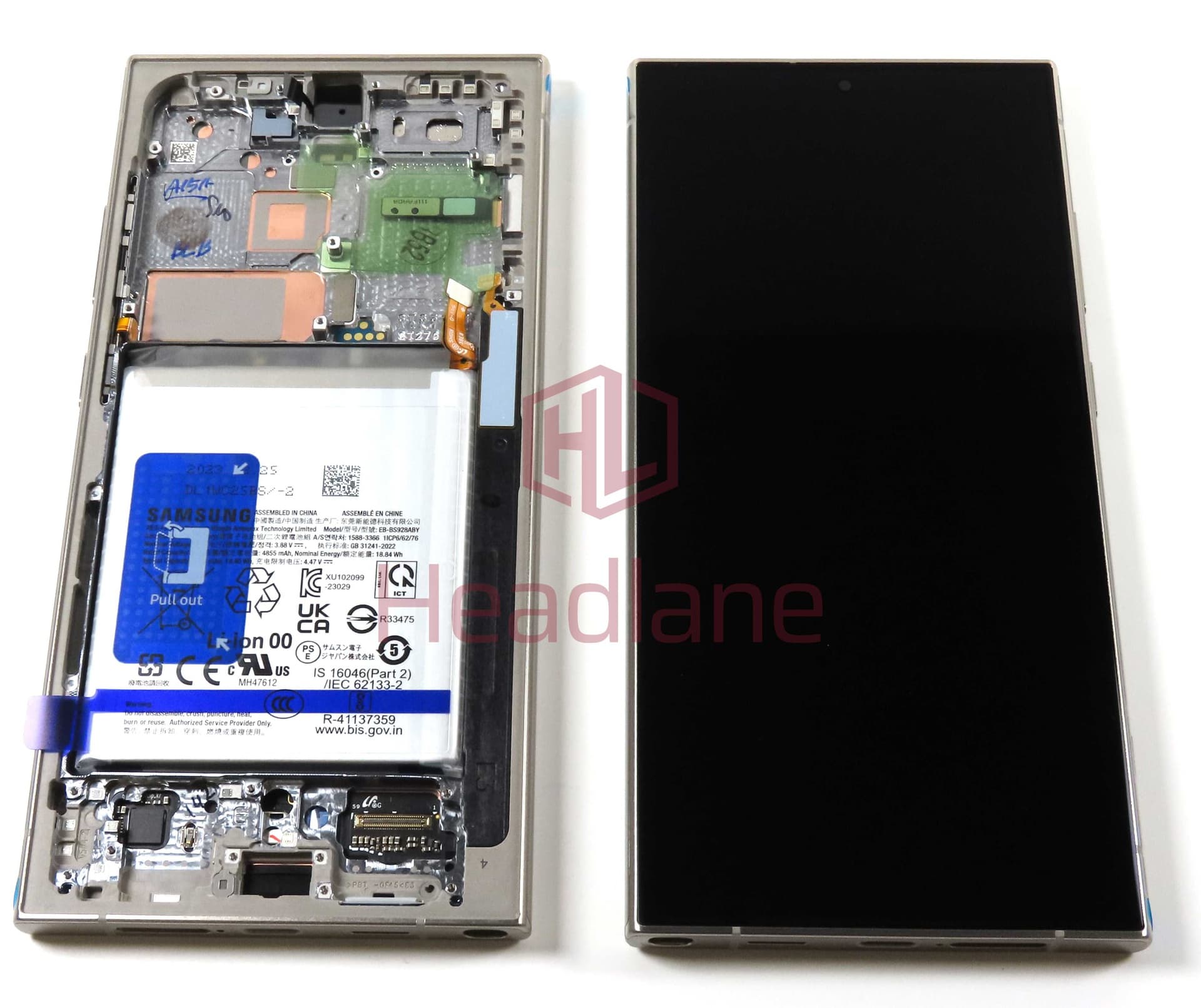 Samsung SM-S928 Galaxy S24 Ultra LCD Display / Screen + Touch + Battery - Titanium Grey / Titanium Orange / Titanium Violet - GH82-33398A - Samsung Replacement Part