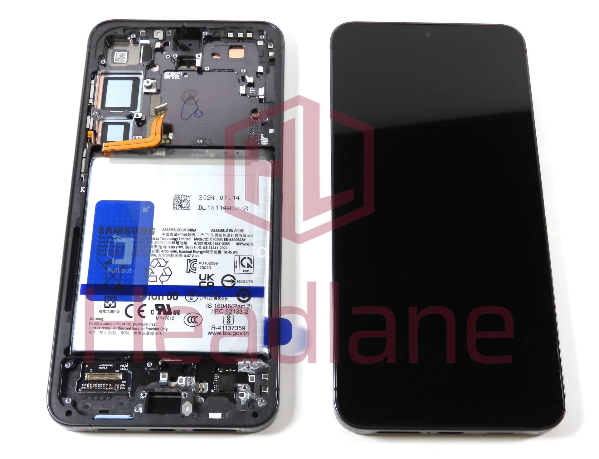 Samsung SM-S926 Galaxy S24+ / Plus LCD Display / Screen + Touch + Battery - Onyx Black - GH82-33412A - Samsung Replacement Part